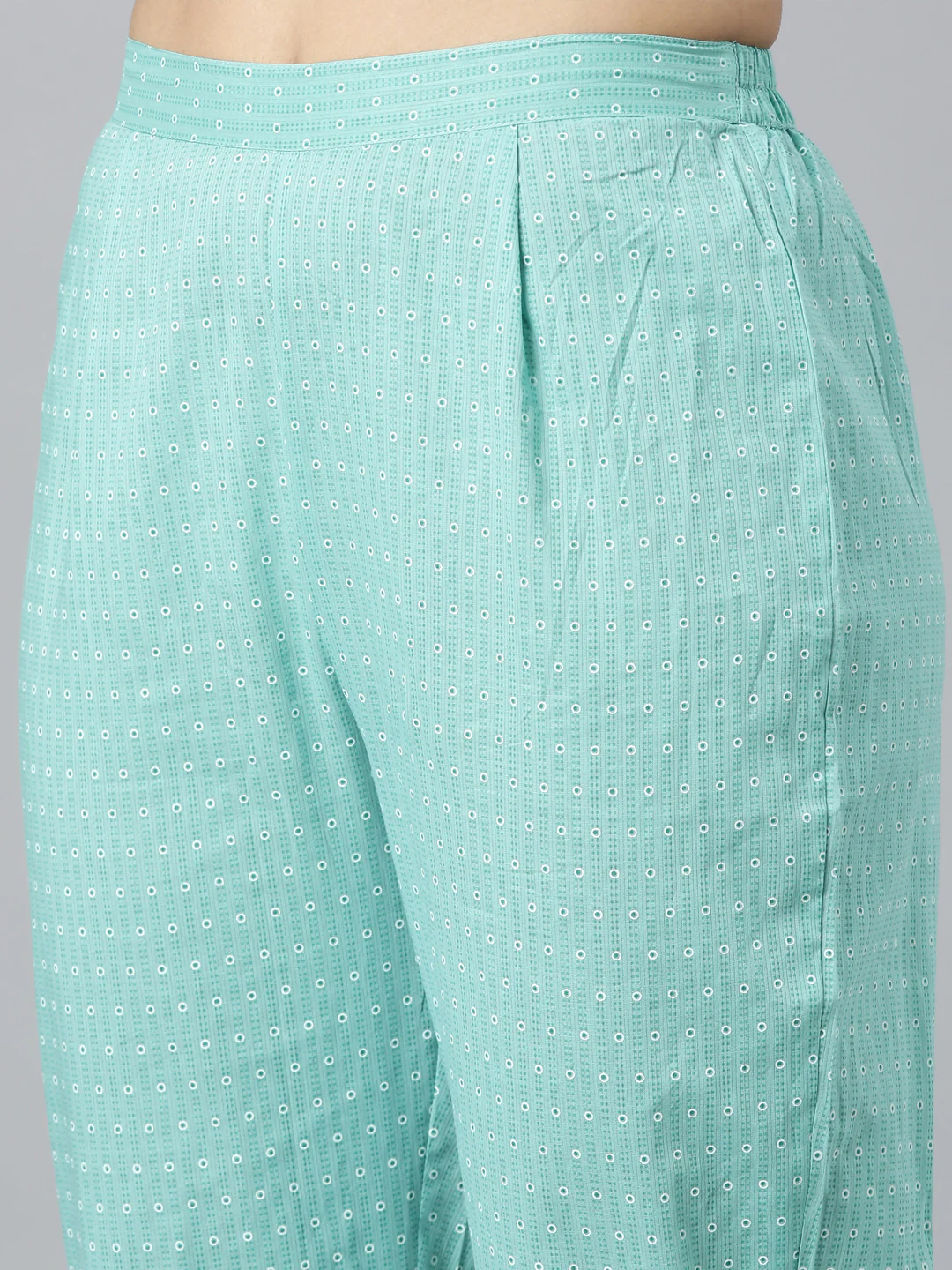 Neerus Blue Regular Straight Printed Kurta and Trousers With Dupatta - Image 6