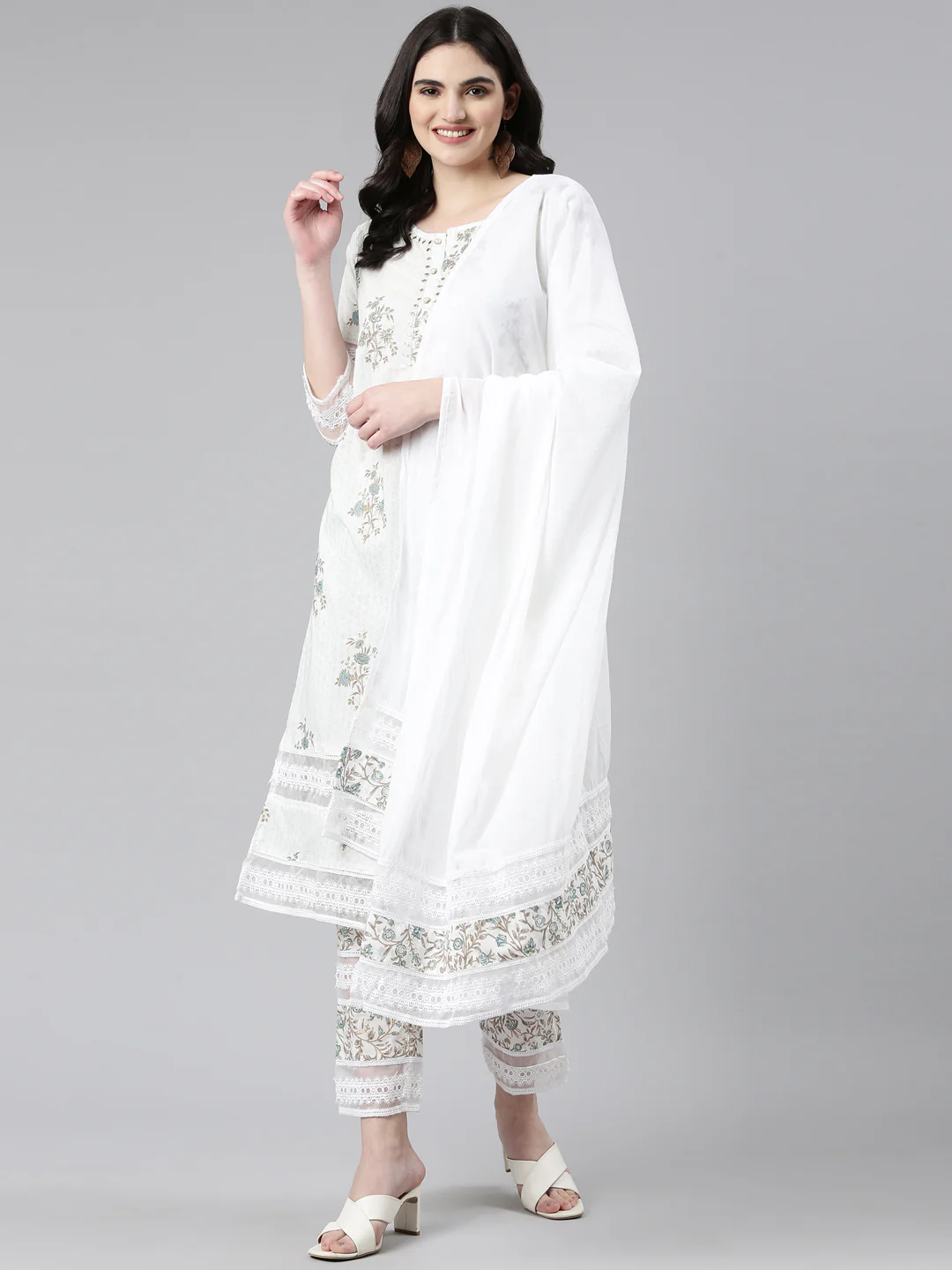 Neerus Blue Regular Straight Printed Readymade suits - Image 5