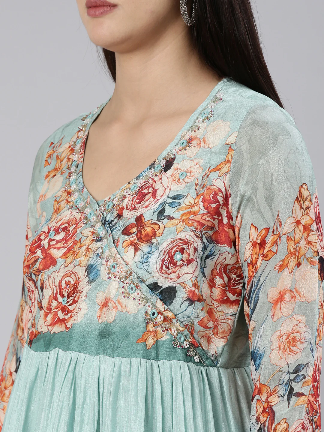 Neerus Blue Regular Straight Printed Readymade suits - Image 4