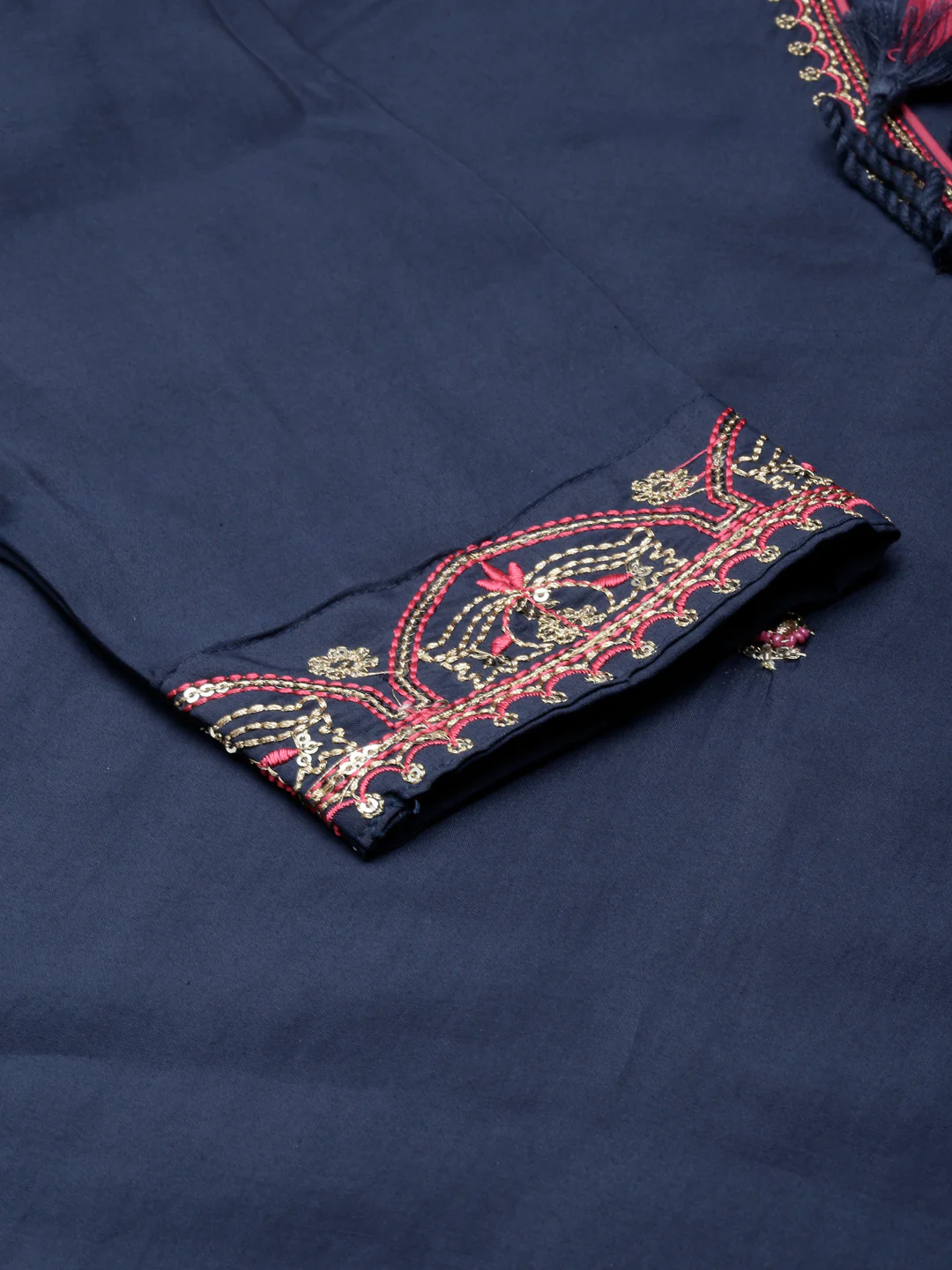 Neerus Blue Straight Casual Embellished Straight Kurta - Image 5