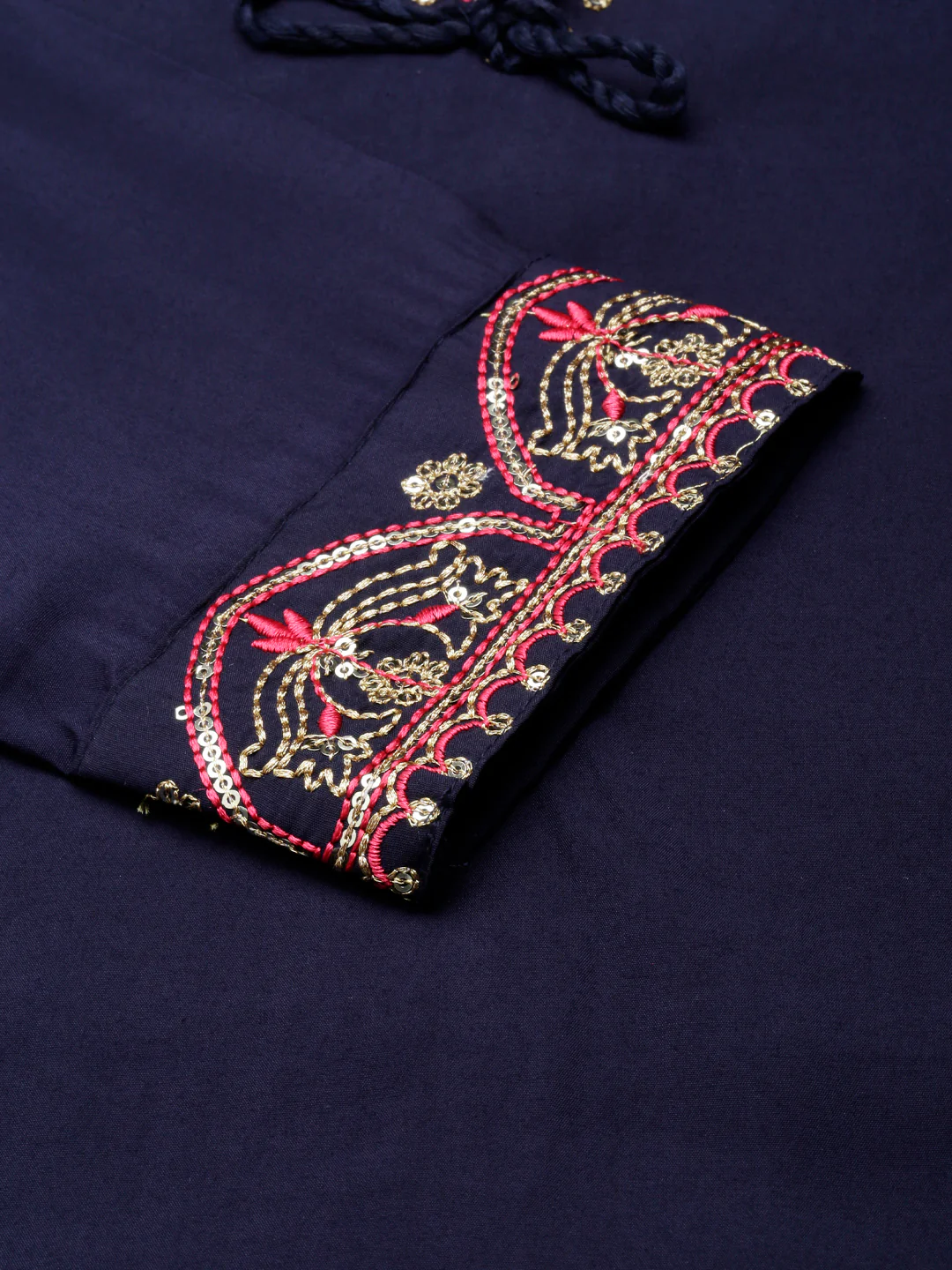 Neerus Blue Straight Casual Embellished Straight Kurta - Image 5