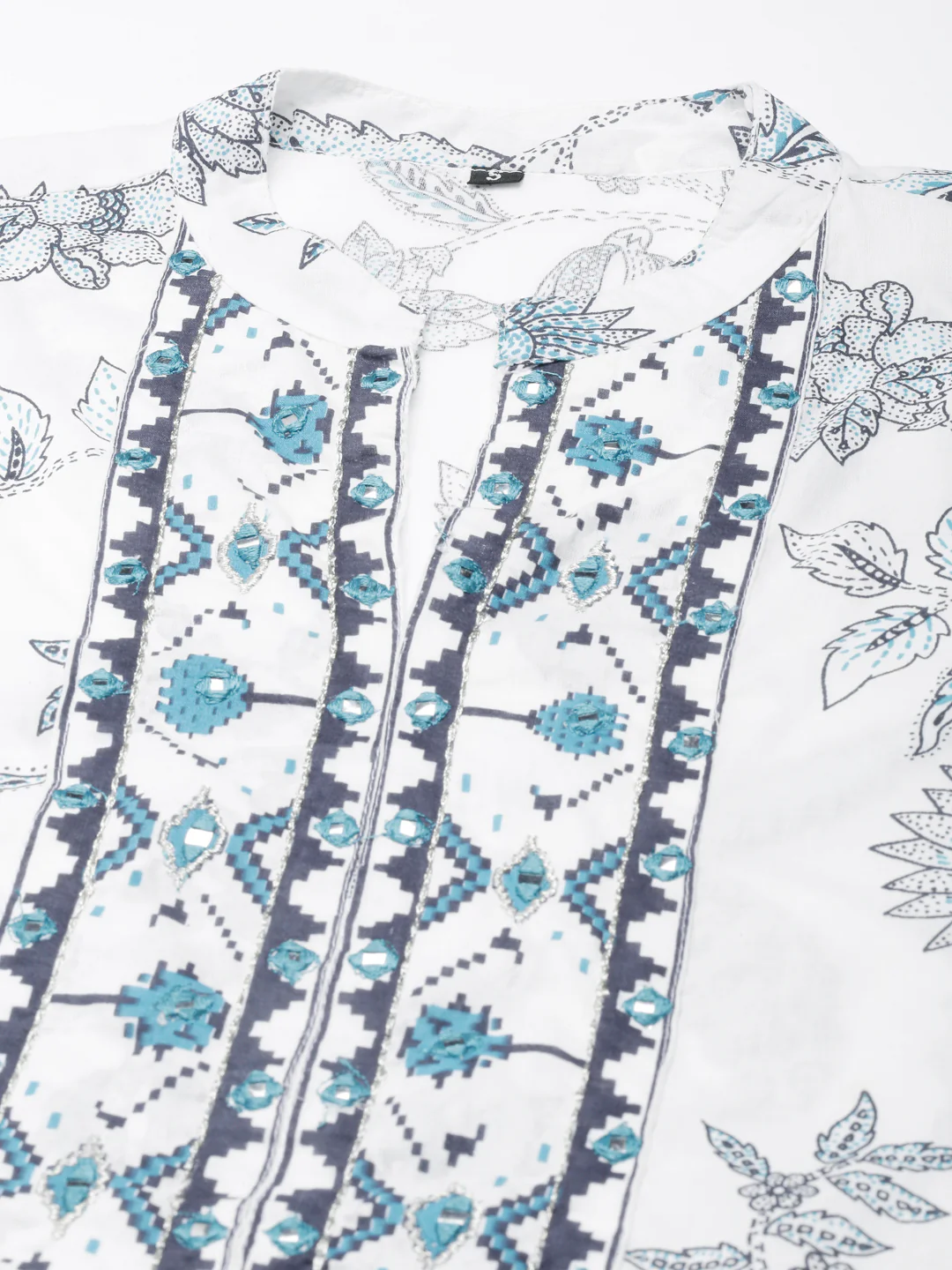 Neerus Blue Straight Casual Floral Maxi Dresses - Image 4