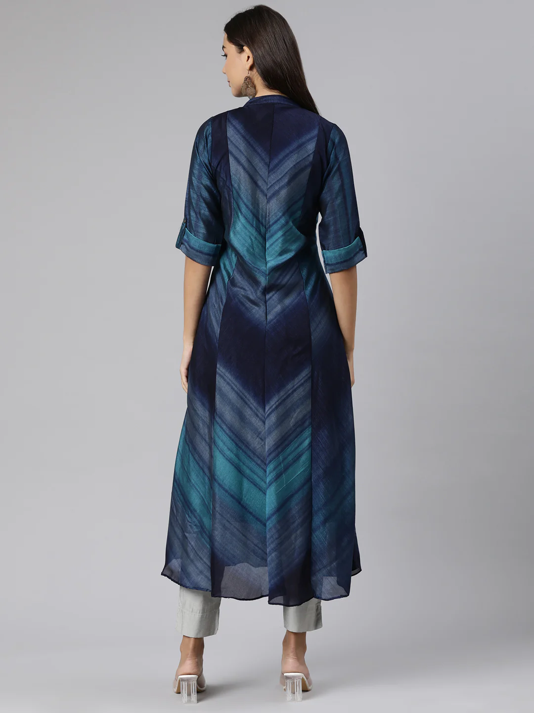 Neerus Blue Straight Casual Graphic Dresses - Image 3