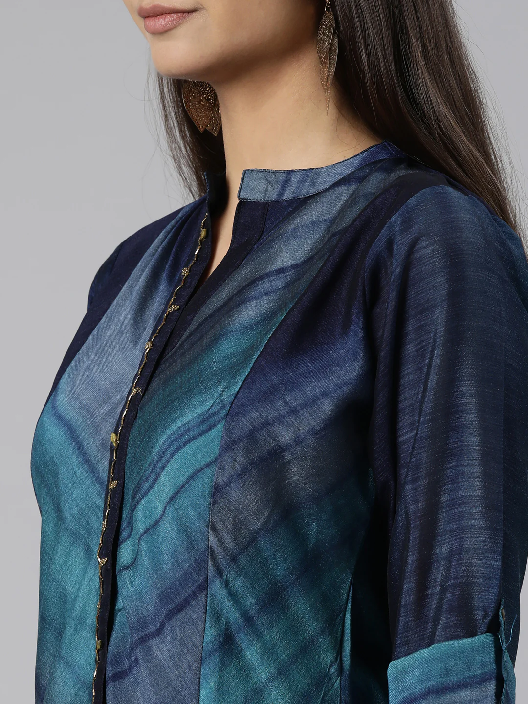 Neerus Blue Straight Casual Graphic Dresses - Image 4