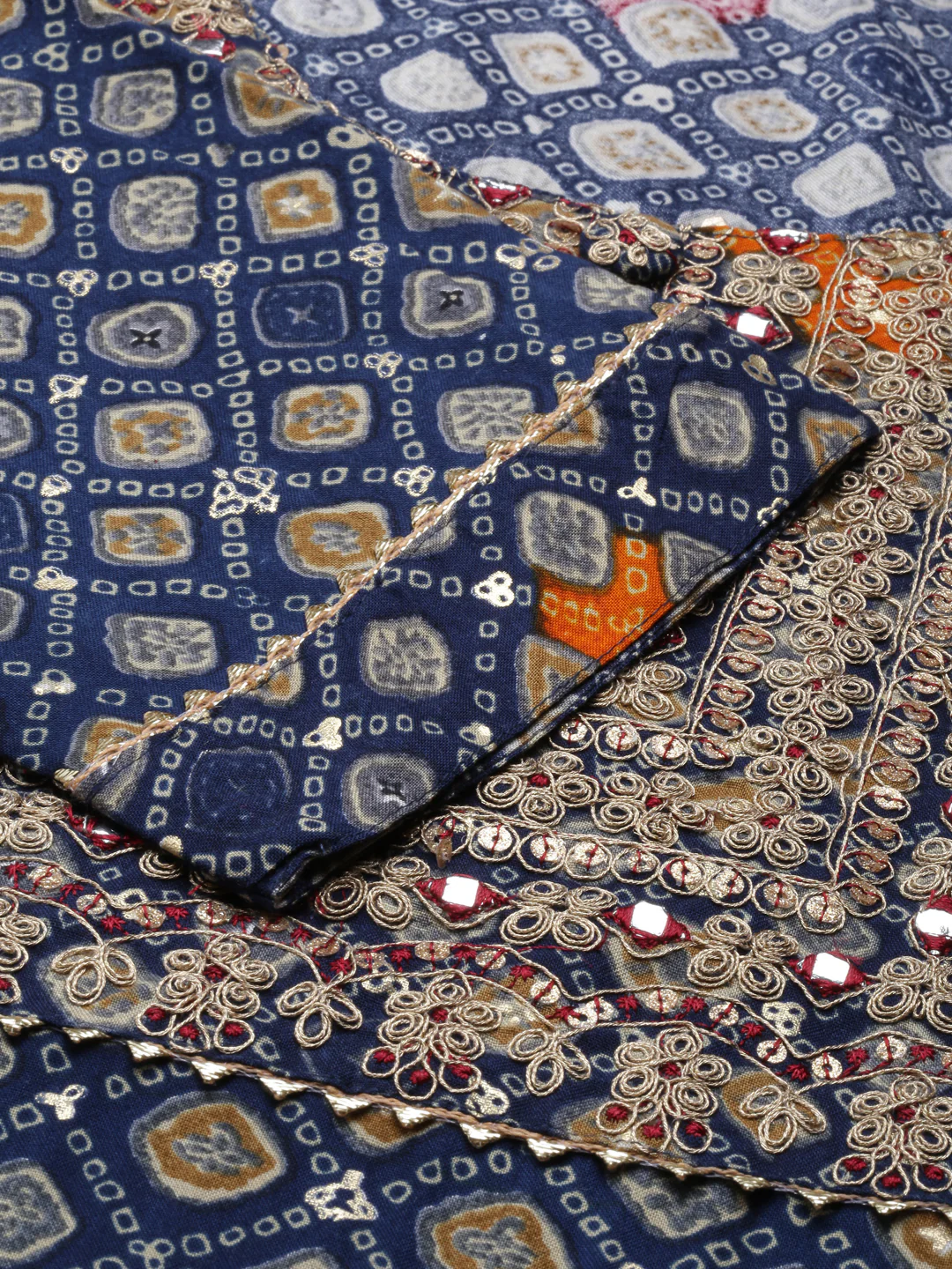Neerus Blue Straight Embroidered Viscose Rayon Kurta - Image 5