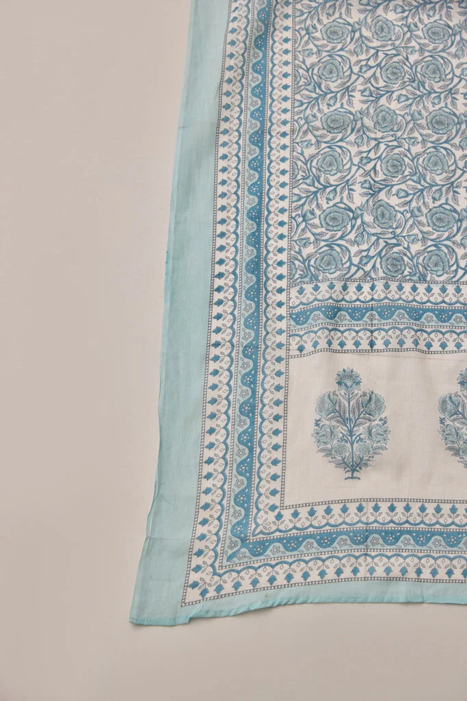 Neerus Blue Straight Printed Kurta And Trousers With Dupatta - Image 8