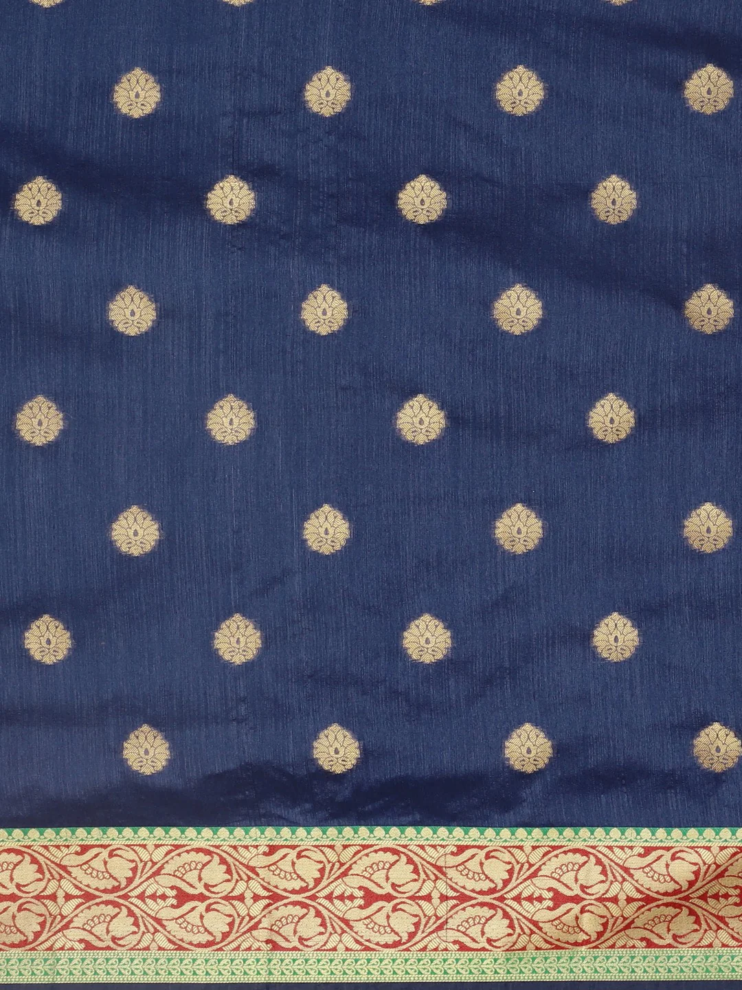 Neerus Blue Textured Saree With Blouse - Image 3