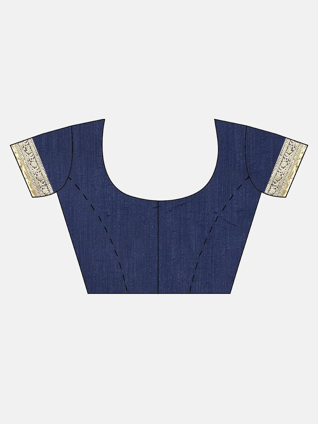 Neerus Blue Textured Saree With Blouse - Image 5