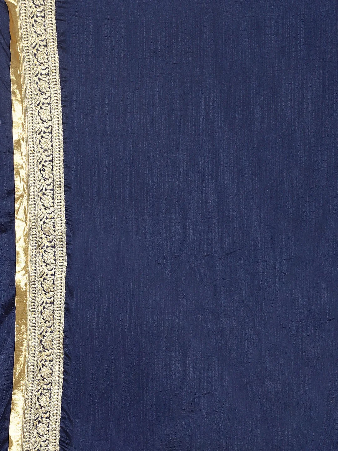 Neerus Blue Textured Saree With Blouse - Image 6