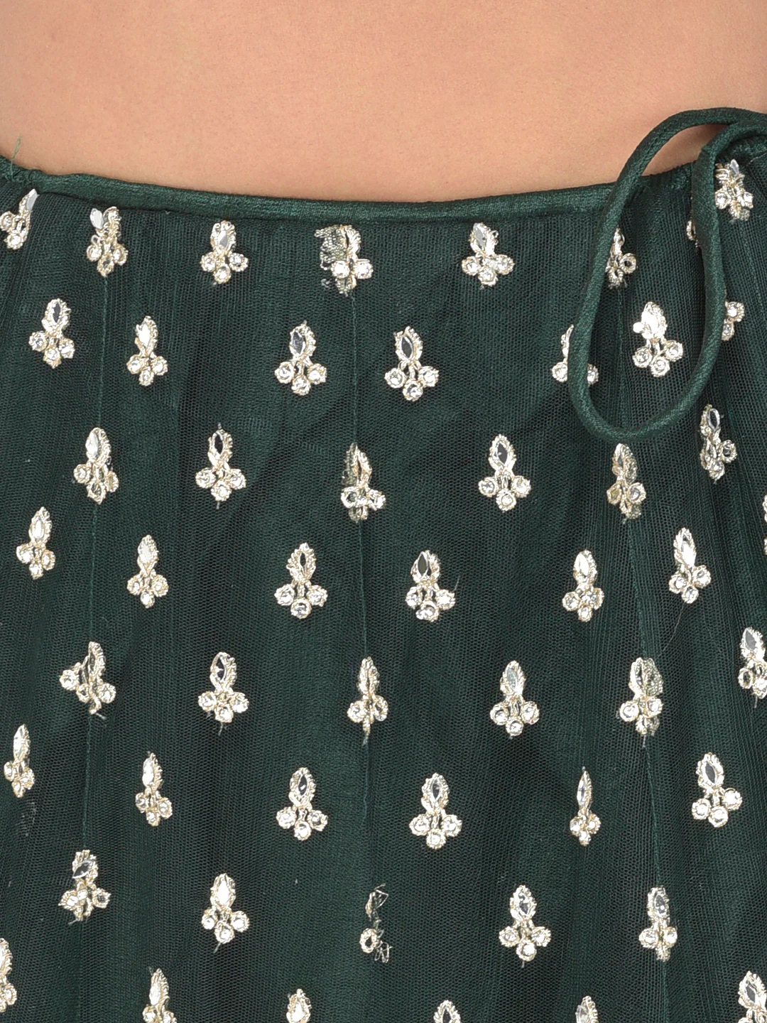 Neerus Bottle Green Color Nett Fabric Lehenga Choli - Image 5