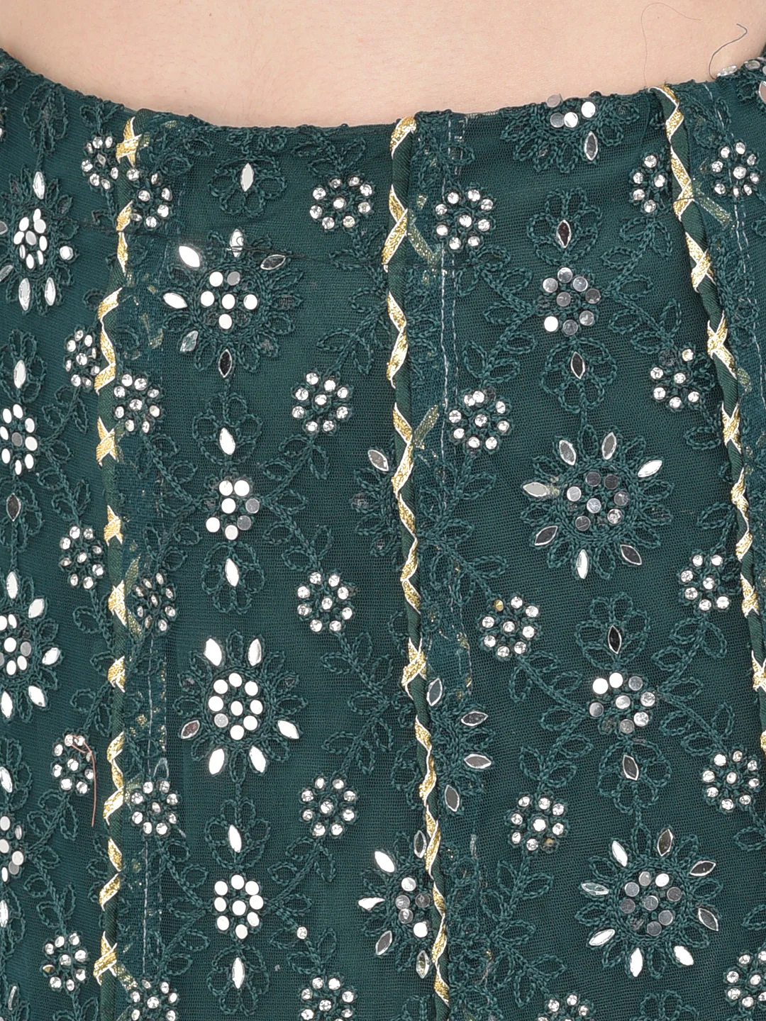 Neerus Bottle Green Color Nett Fabric Lehenga Choli - Image 6