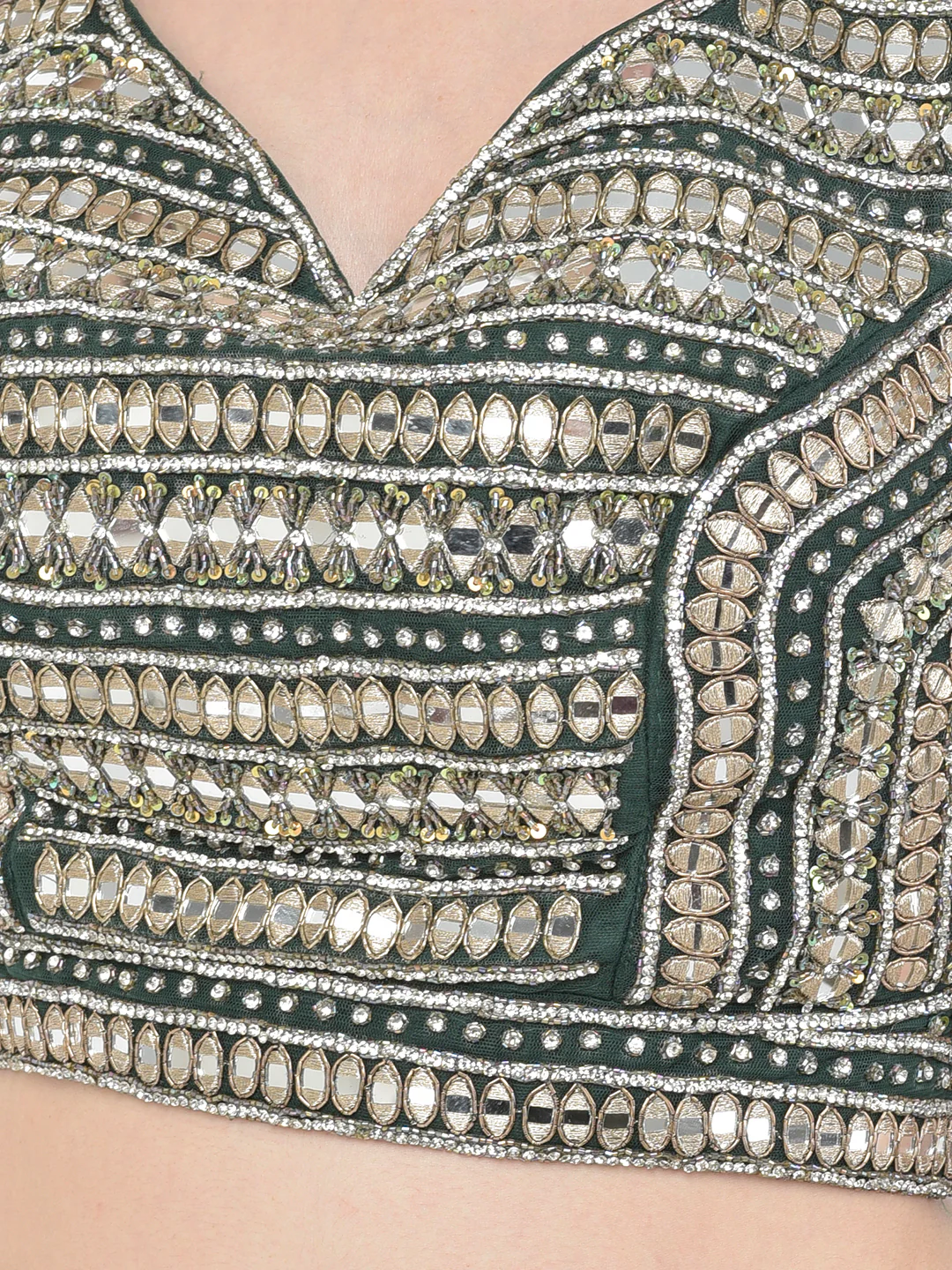 Neerus Bottle Green Color Nett Fabric Lehenga Choli - Image 7