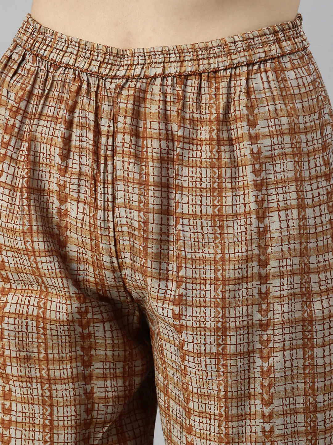 Neerus Brown Color Muslin Fabric Kurta - Image 7