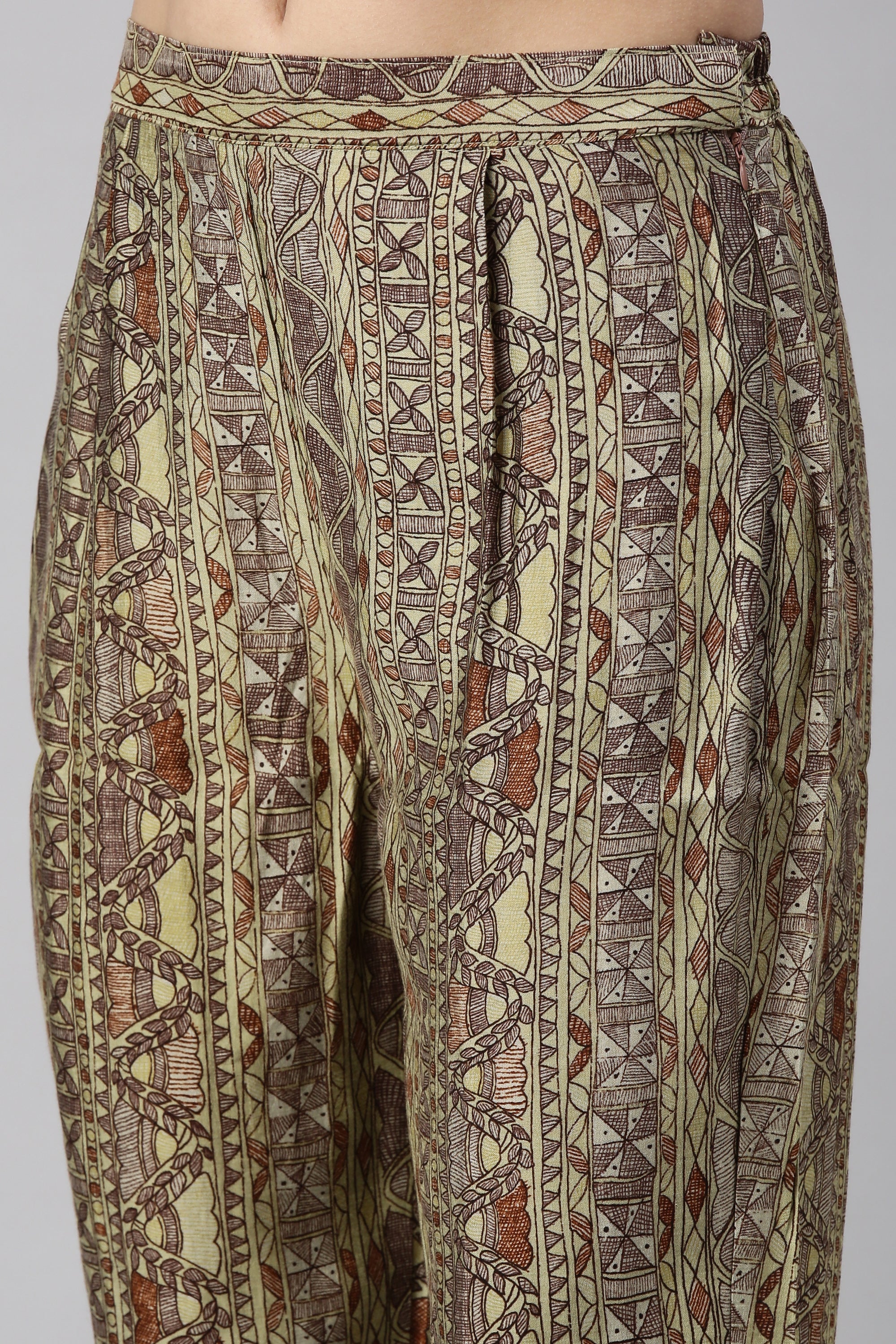 Neerus Brown Color Satin Fabric Kurta Set - Image 7