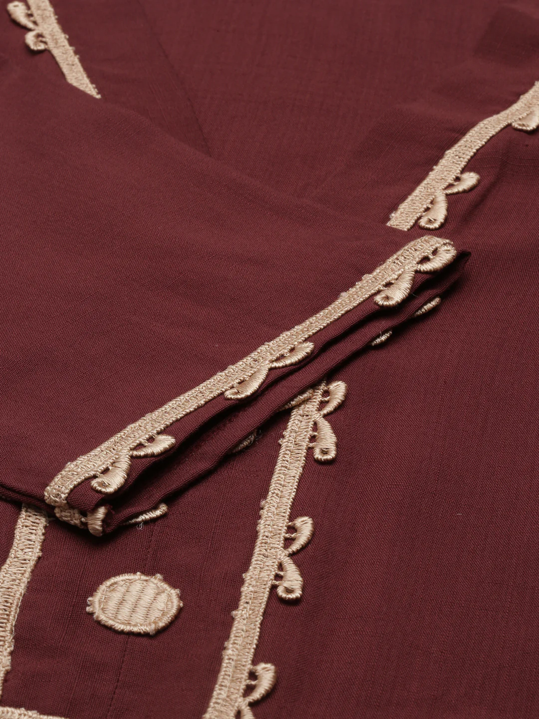 Neerus Brown Color Slub Rayon Fabric Kurta - Image 7