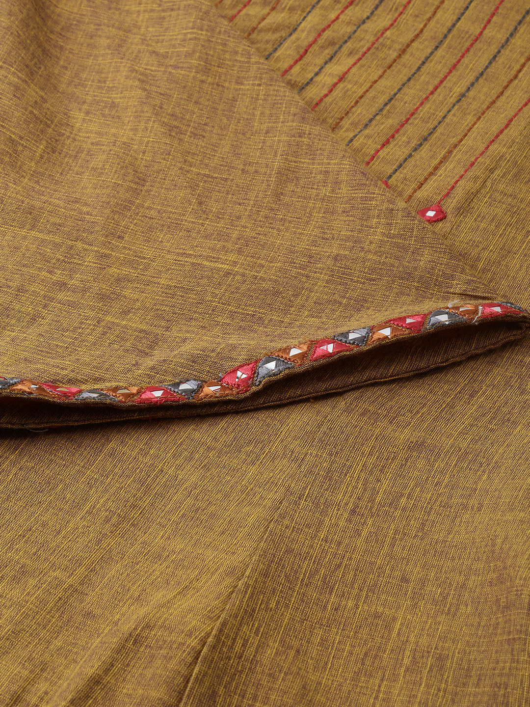 Neerus Brown Embroidered A Line Kurta - Image 4