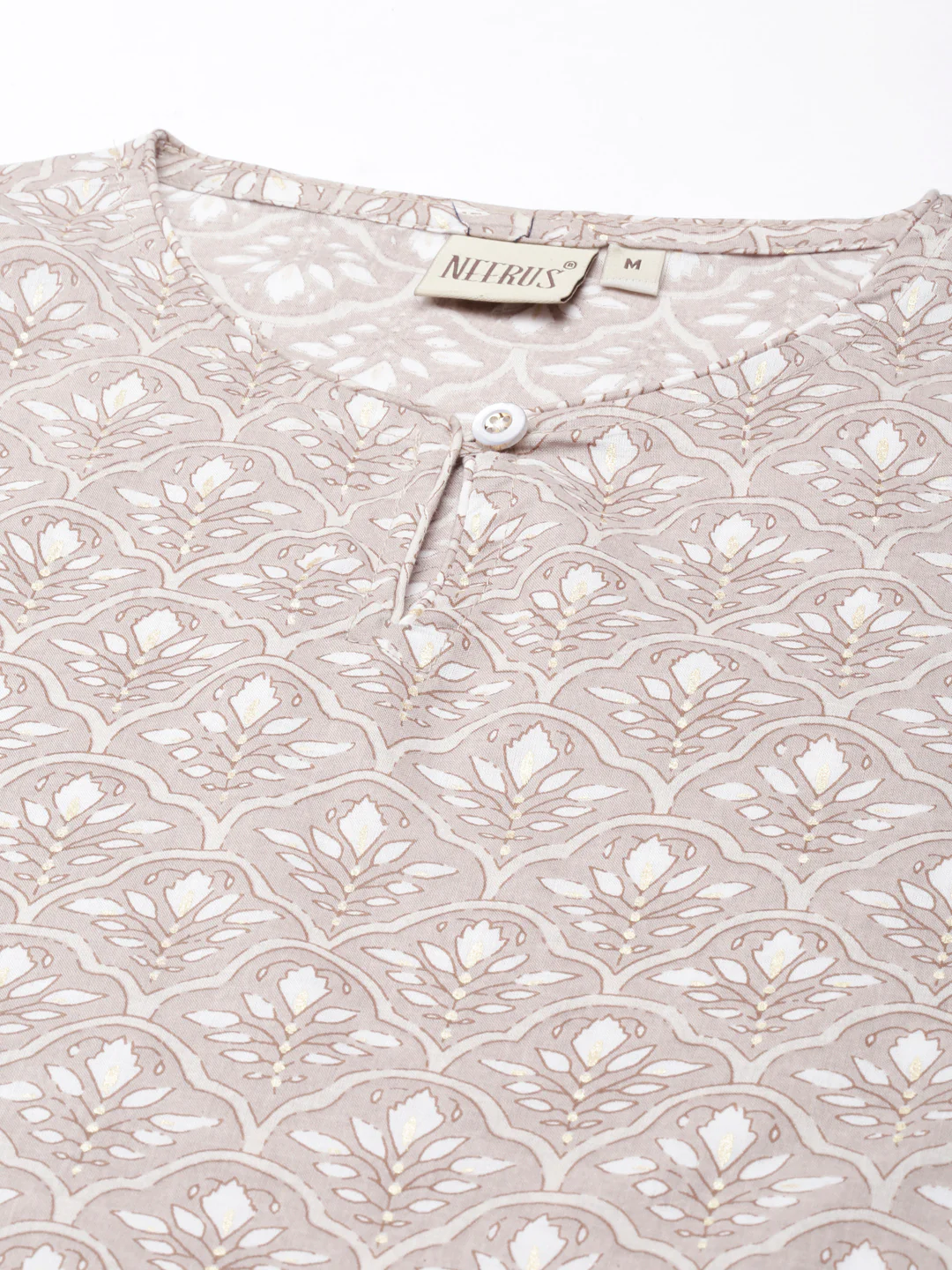 Neerus Brown Straight Casual Floral Straight Kurta - Image 6