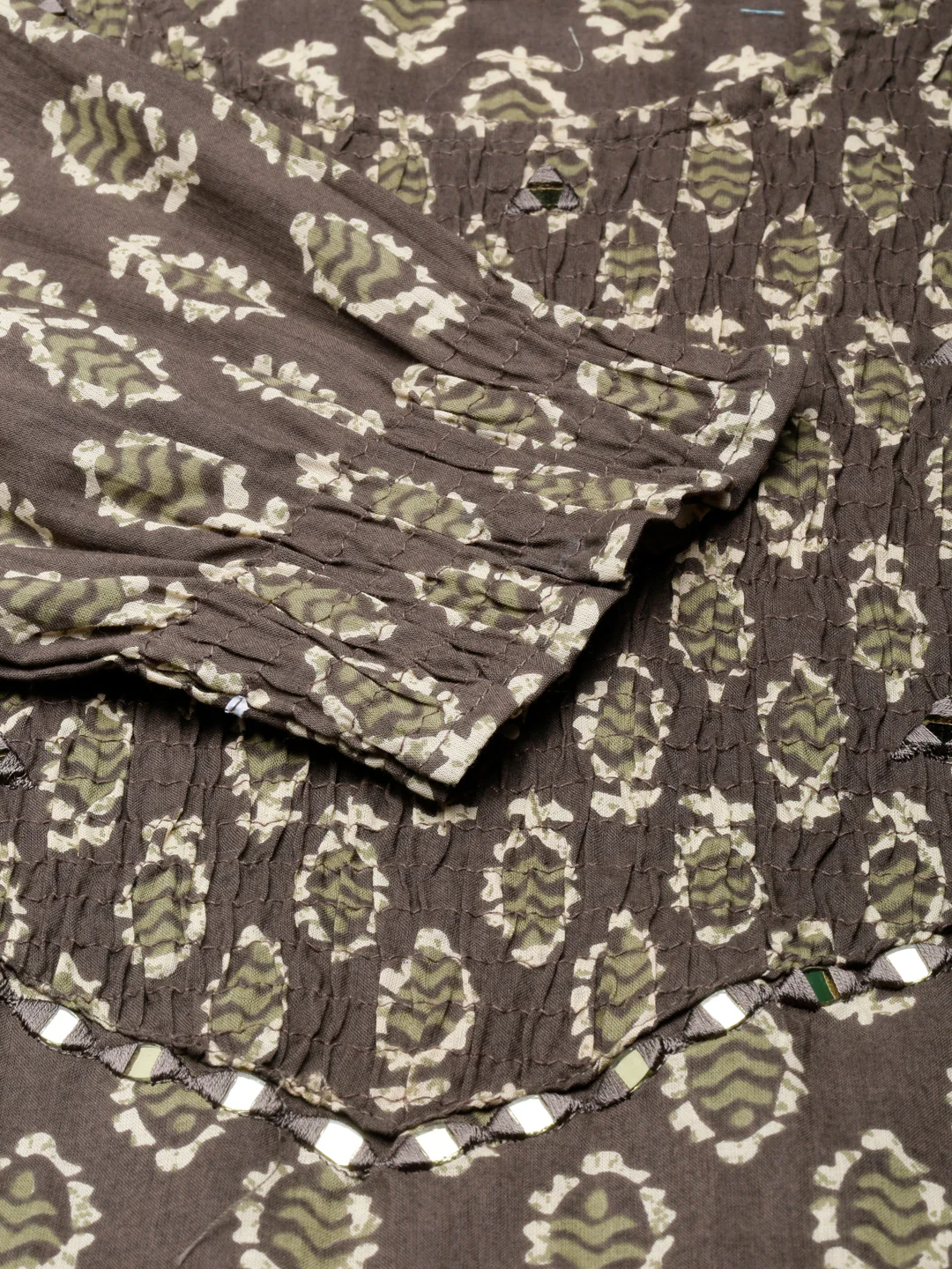 Neerus Brown Straight Casual Floral Straight Kurta - Image 7