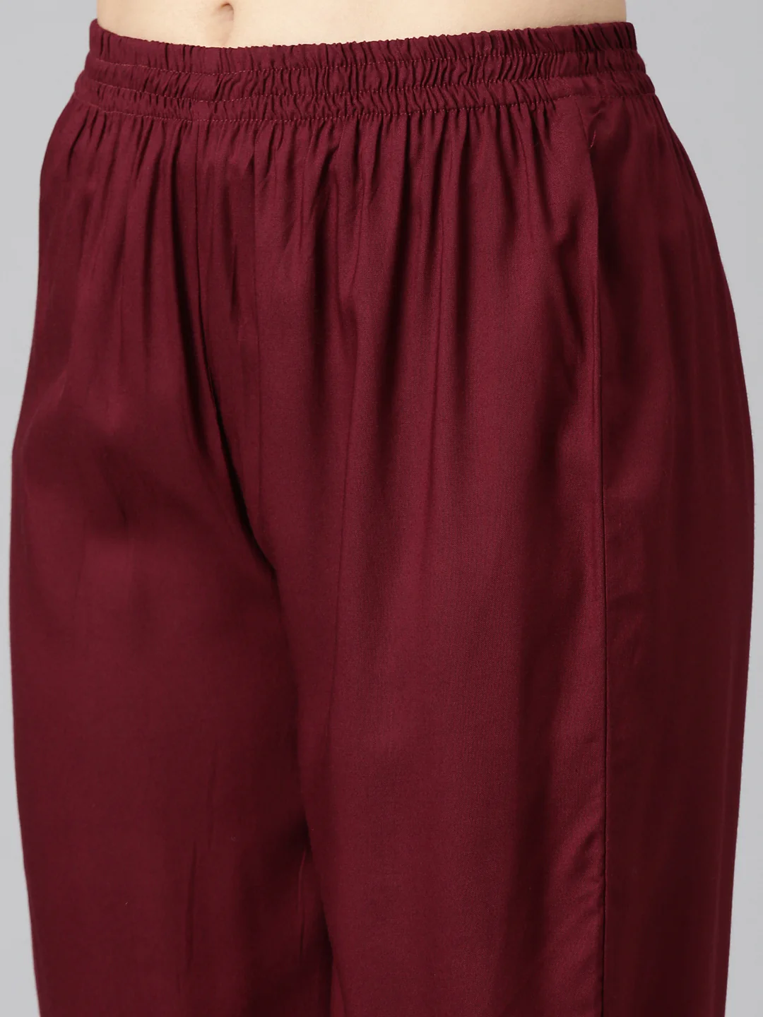 Neerus Burgundy Regular Straight Embroidered Readymade suits - Image 6