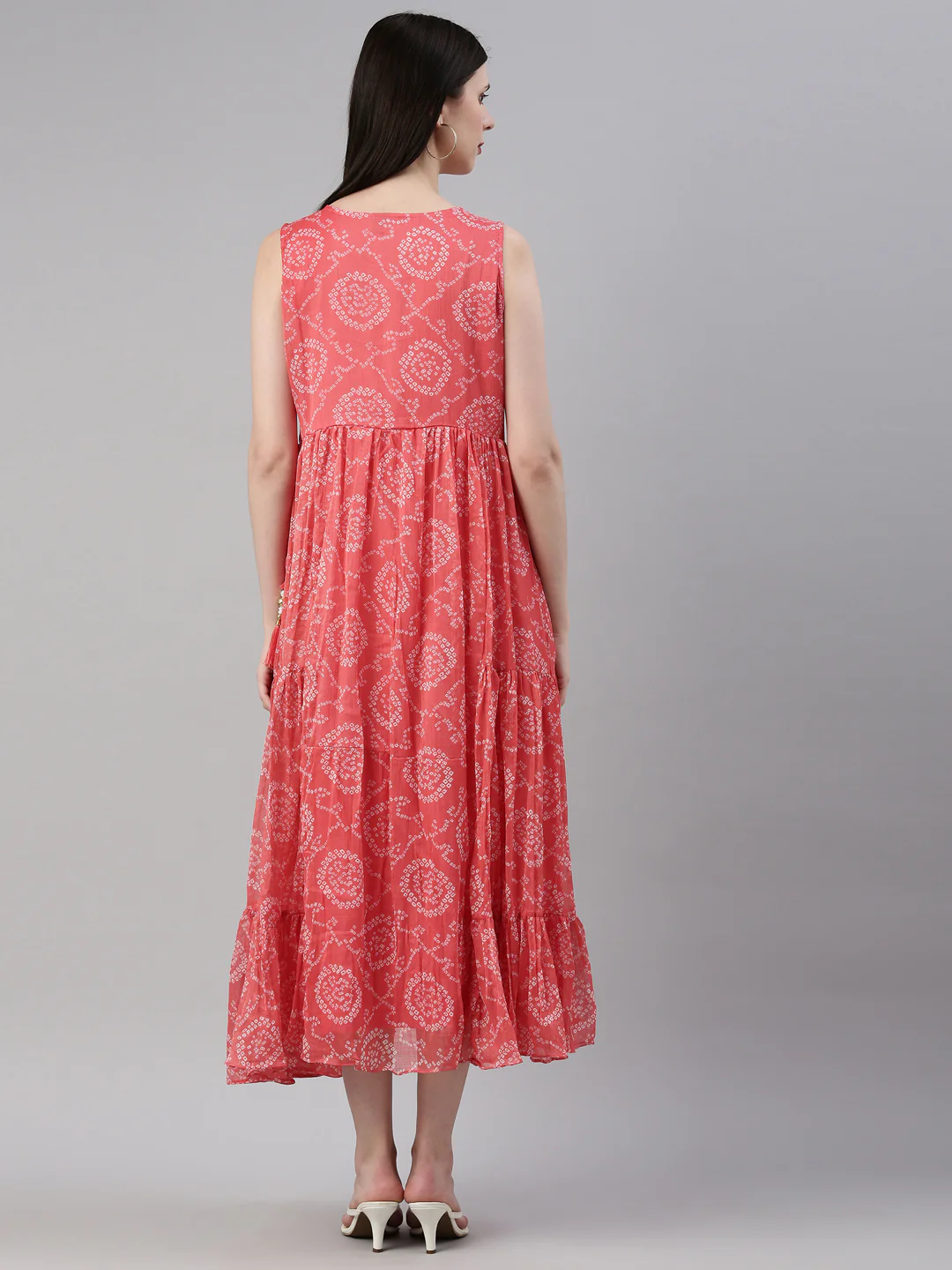 Neerus Carrot Color Georgette Fabric Kurta - Image 5