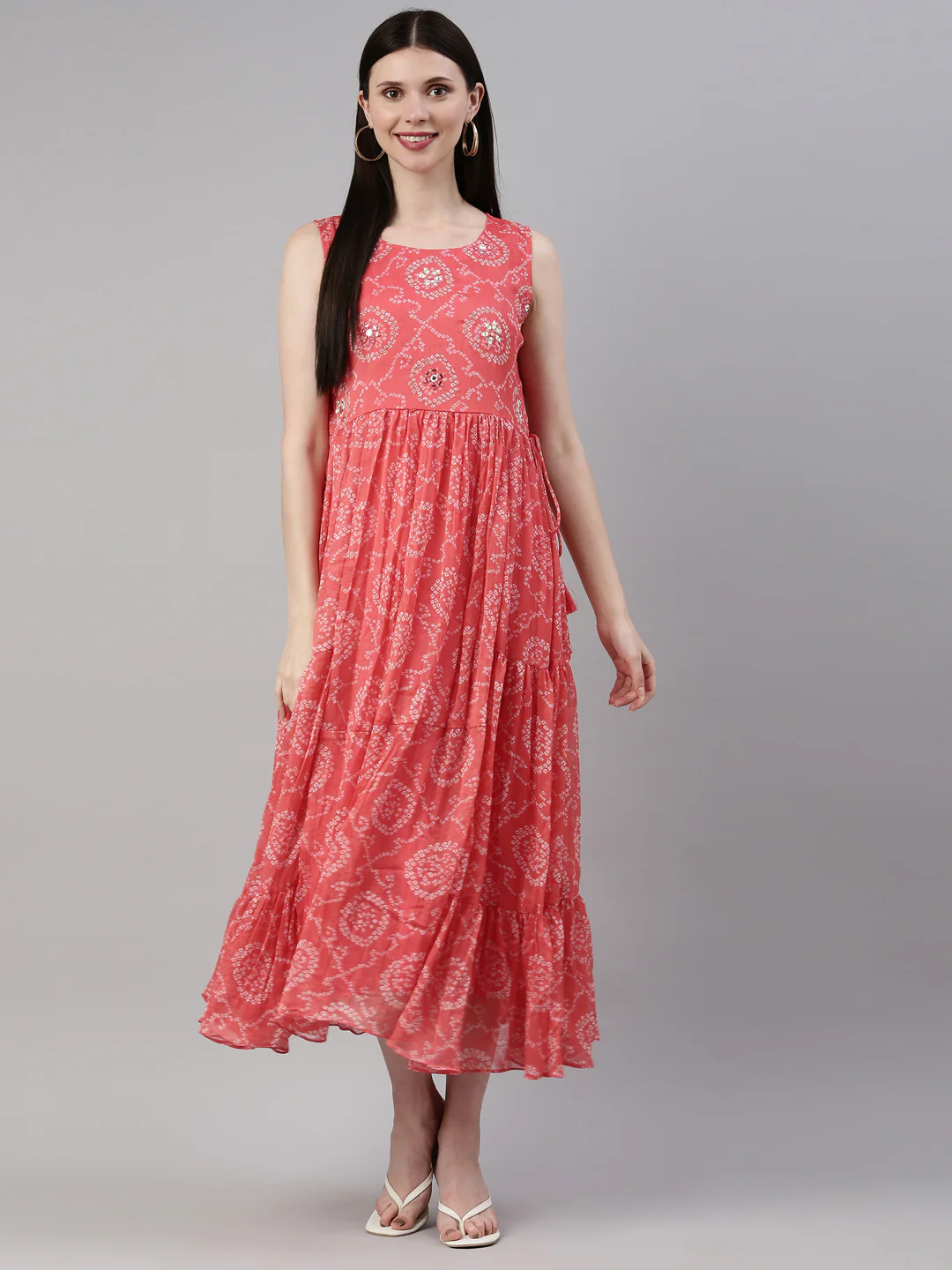 Neerus Carrot Color Georgette Fabric Kurta - Image 6
