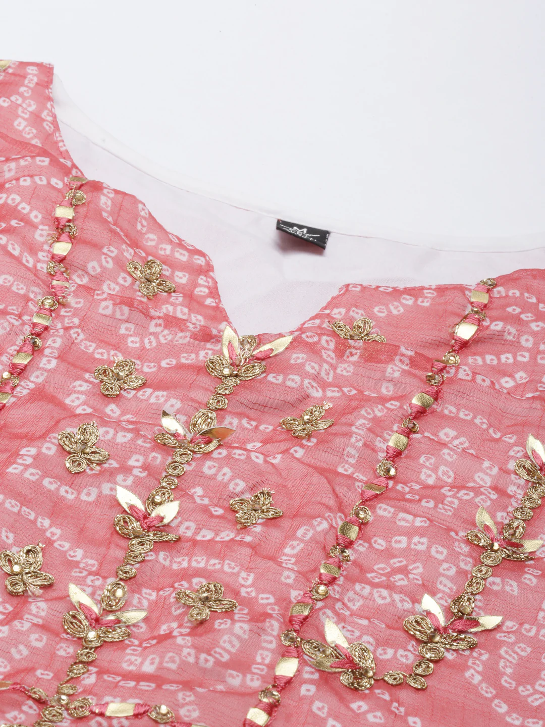 Neerus Carrot Color Georgette Fabric Kurta - Image 2