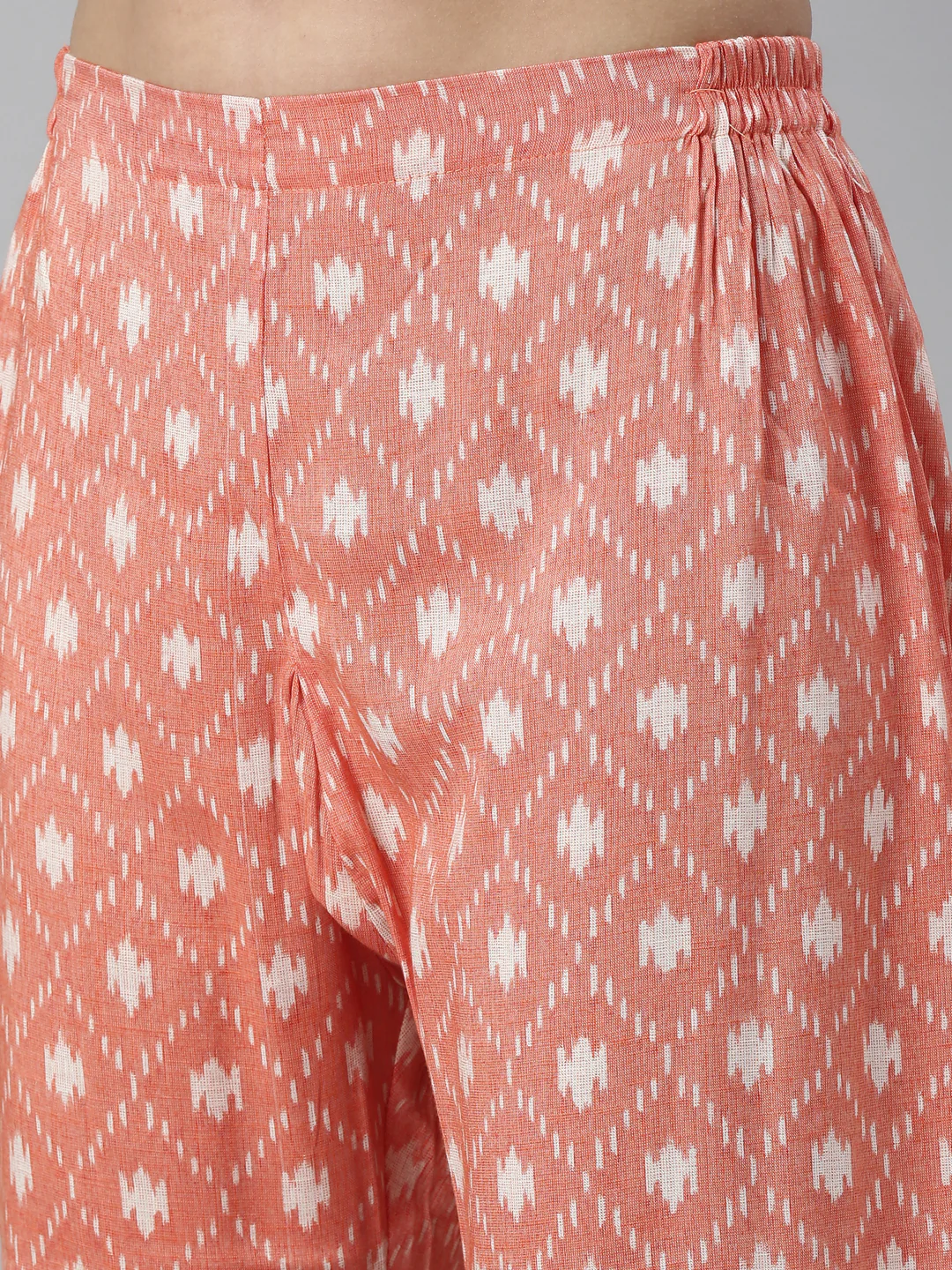 Neerus Carrot Color Slub Rayon Fabric Kurta Set - Image 9