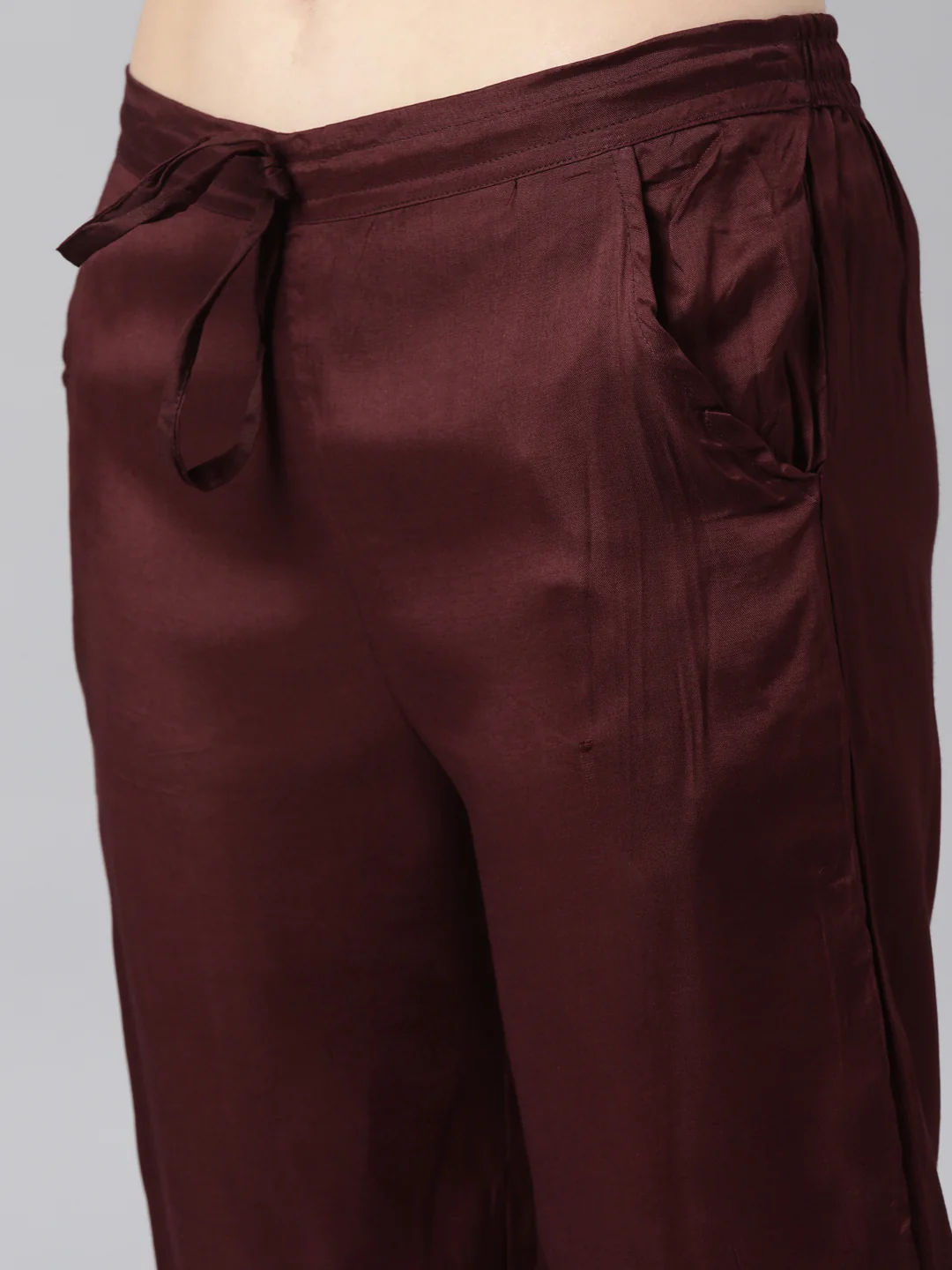 Neerus Coffee Brown Regular Straight Floral Kurta And Trousers With Dupatta - Image 6