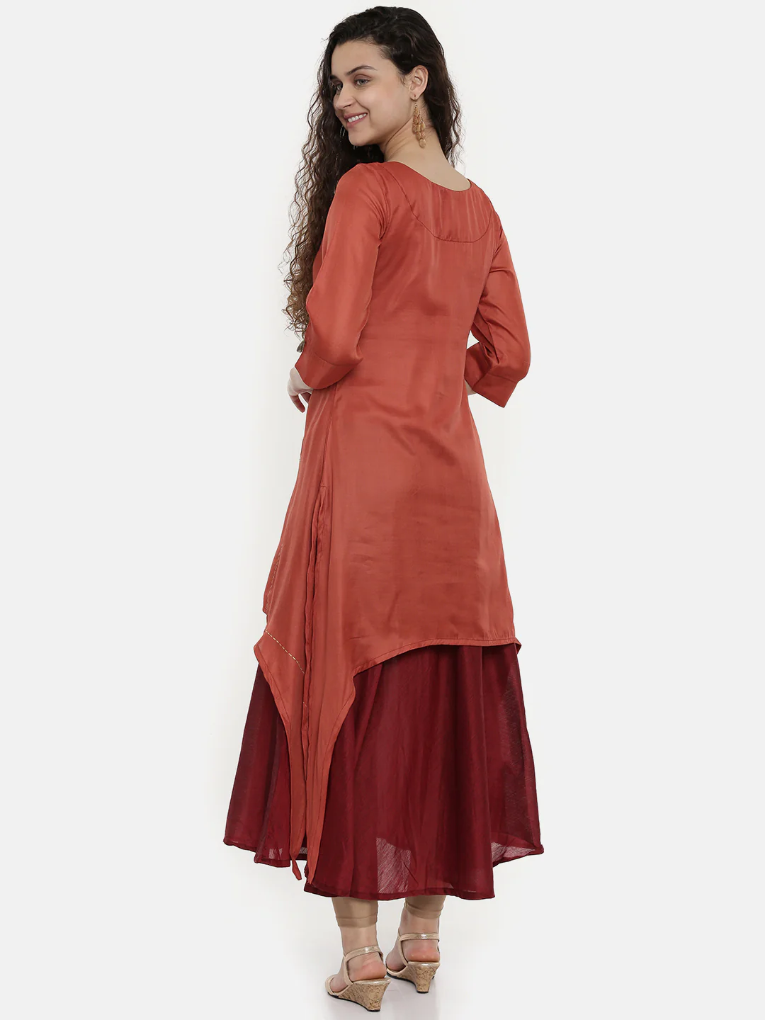 Neerus Contessa Printed High Low Kurta - Image 6
