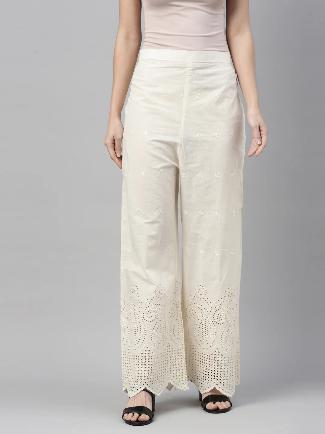 Neerus Cream Color Plazzo - Image 2
