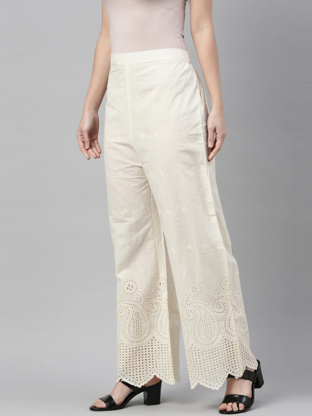 Neerus Cream Color Plazzo - Image 3