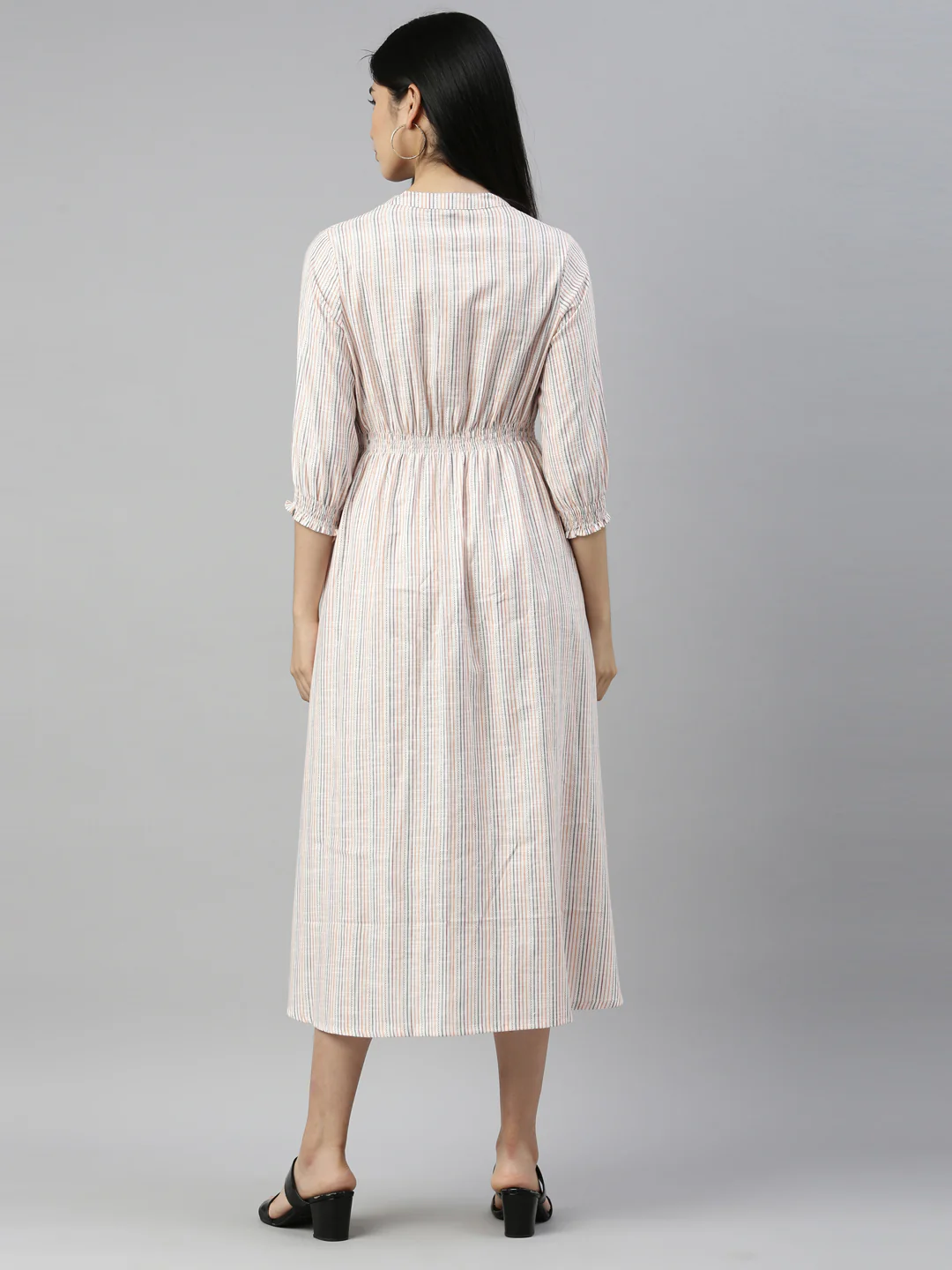 Neerus Cream Color Rayon Fabric Kurta - Image 5