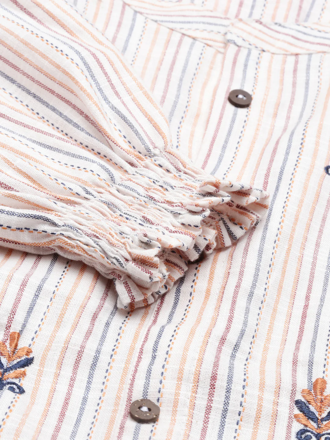 Neerus Cream Color Rayon Fabric Kurta - Image 7