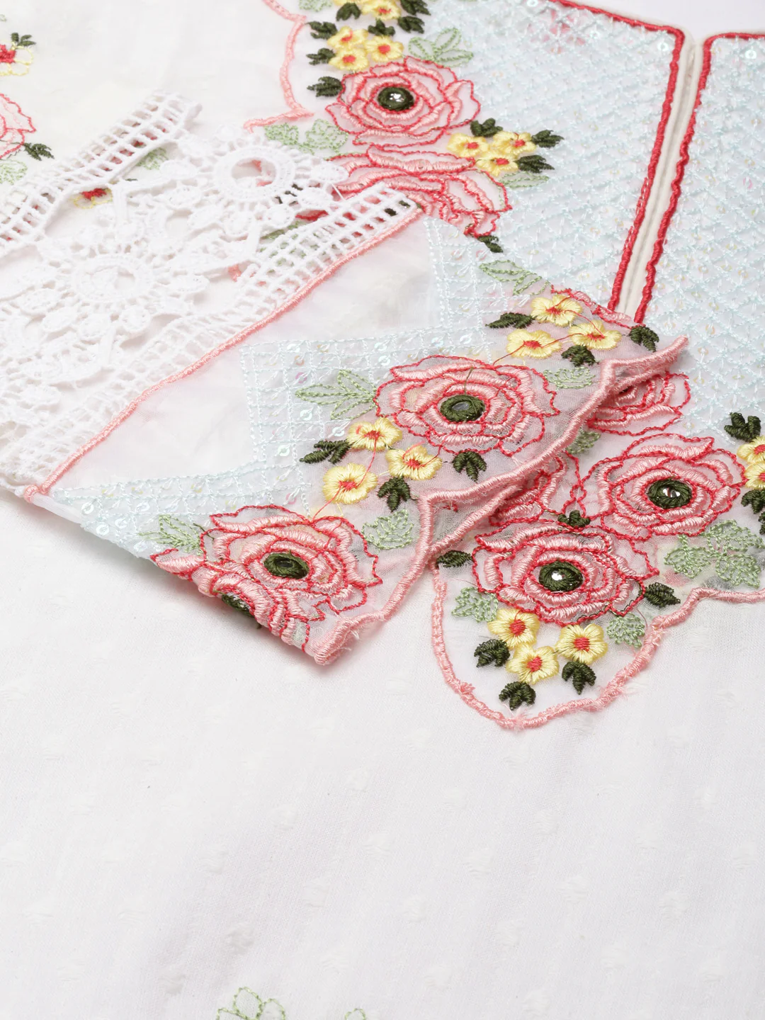 Neerus Cream Regular Straight Embroidered Readymade suits - Image 7