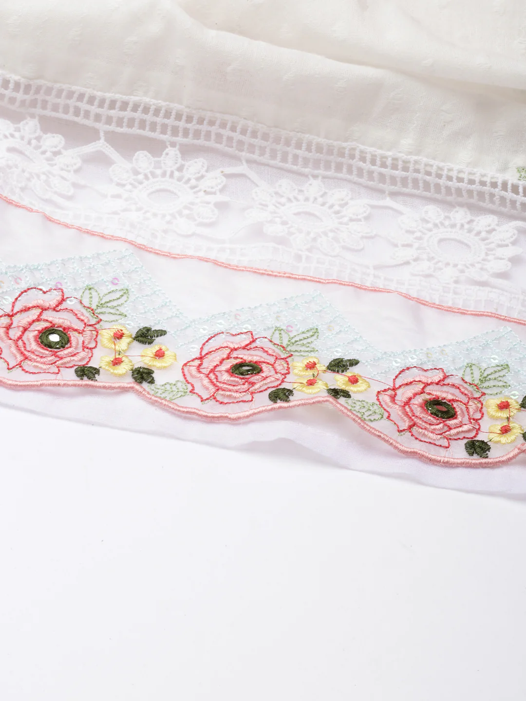Neerus Cream Regular Straight Embroidered Readymade suits - Image 8