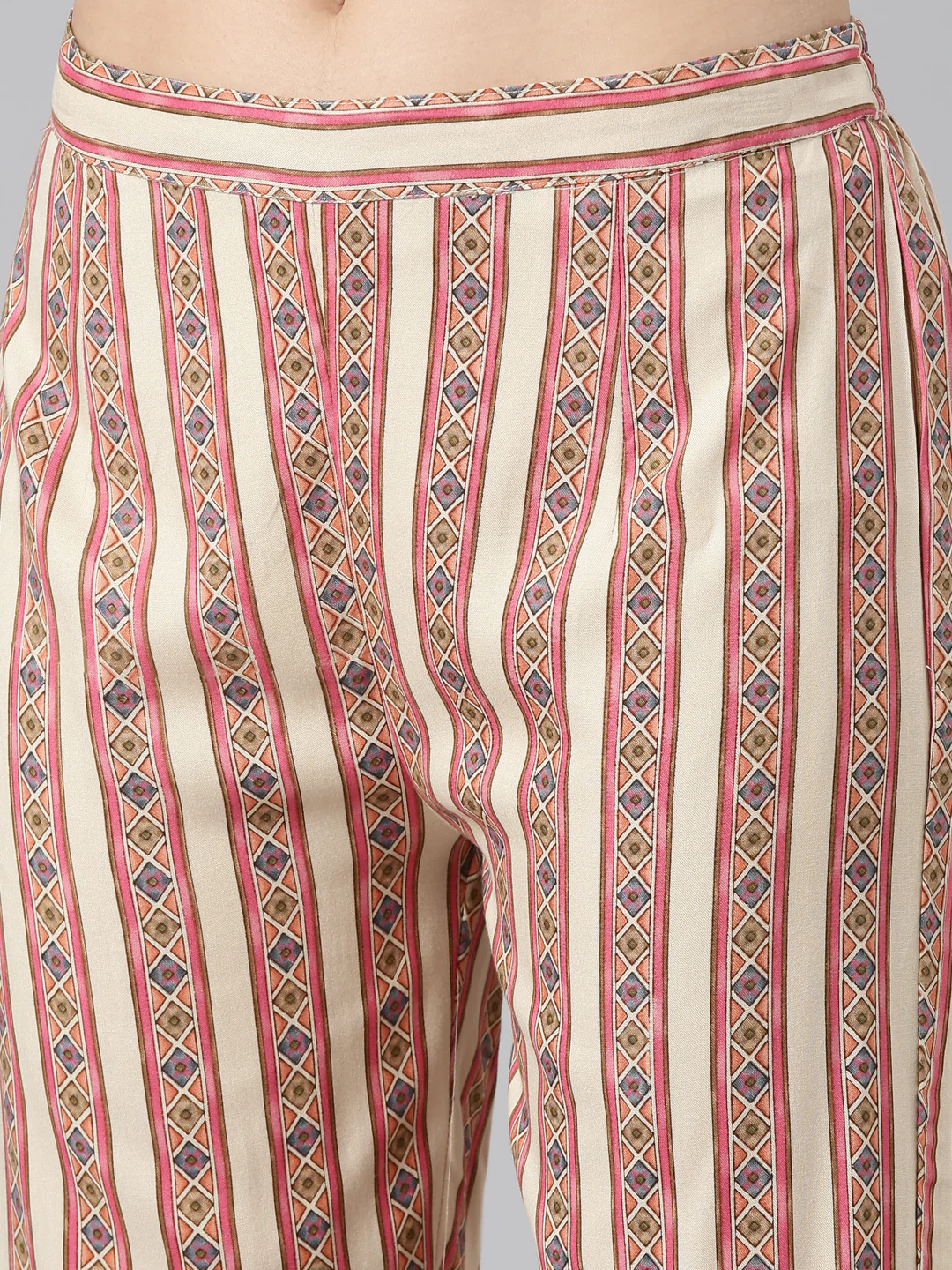 Neerus Cream Regular Straight Printed Readymade suits - Image 6