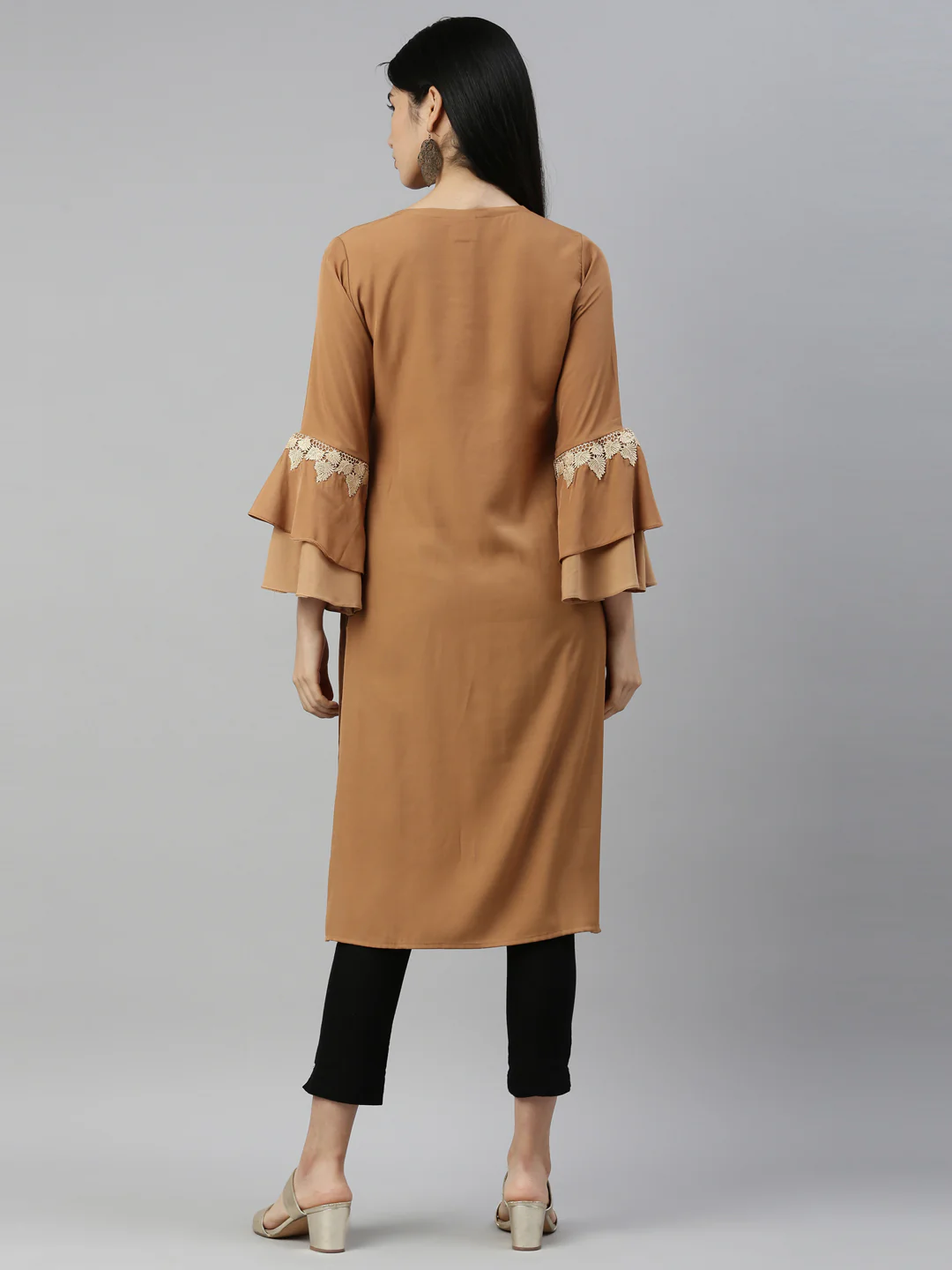 Neerus D Beige Color Rayon Fabric Kurta - Image 5