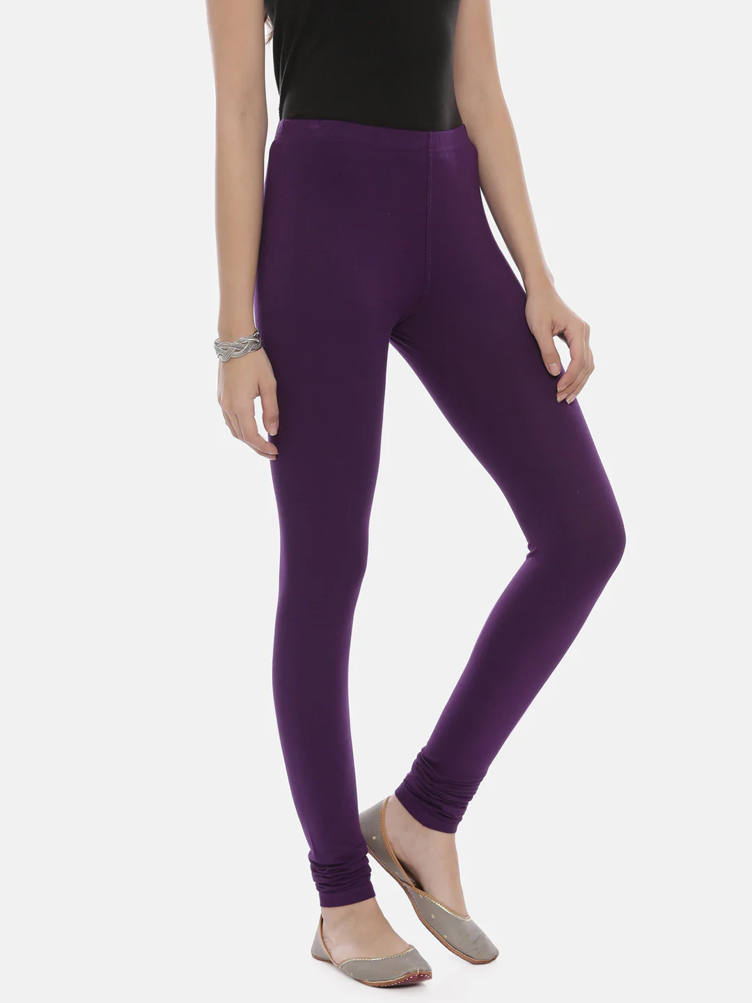 Neerus D Purple Color Lycra Fabric Leggings - Image 16