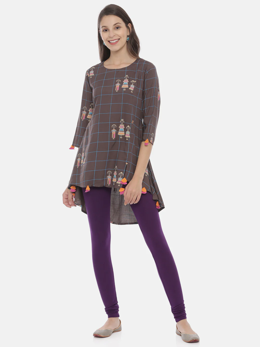 Neerus D Purple Color Lycra Fabric Leggings - Image 17