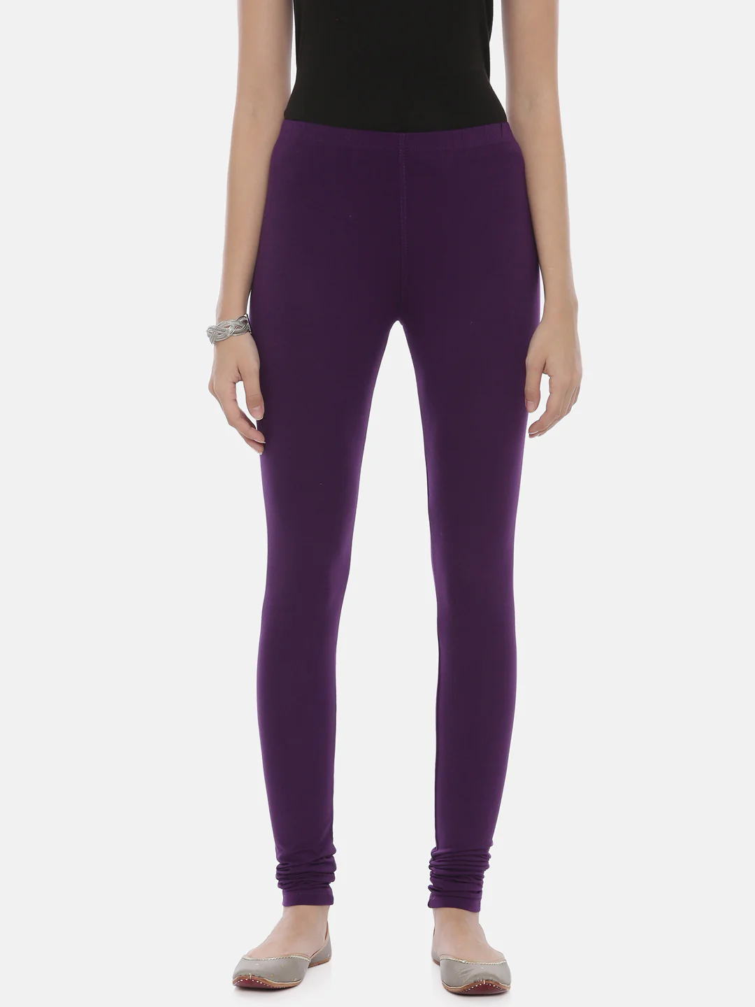 Neerus D Purple Color Lycra Fabric Leggings - Image 3