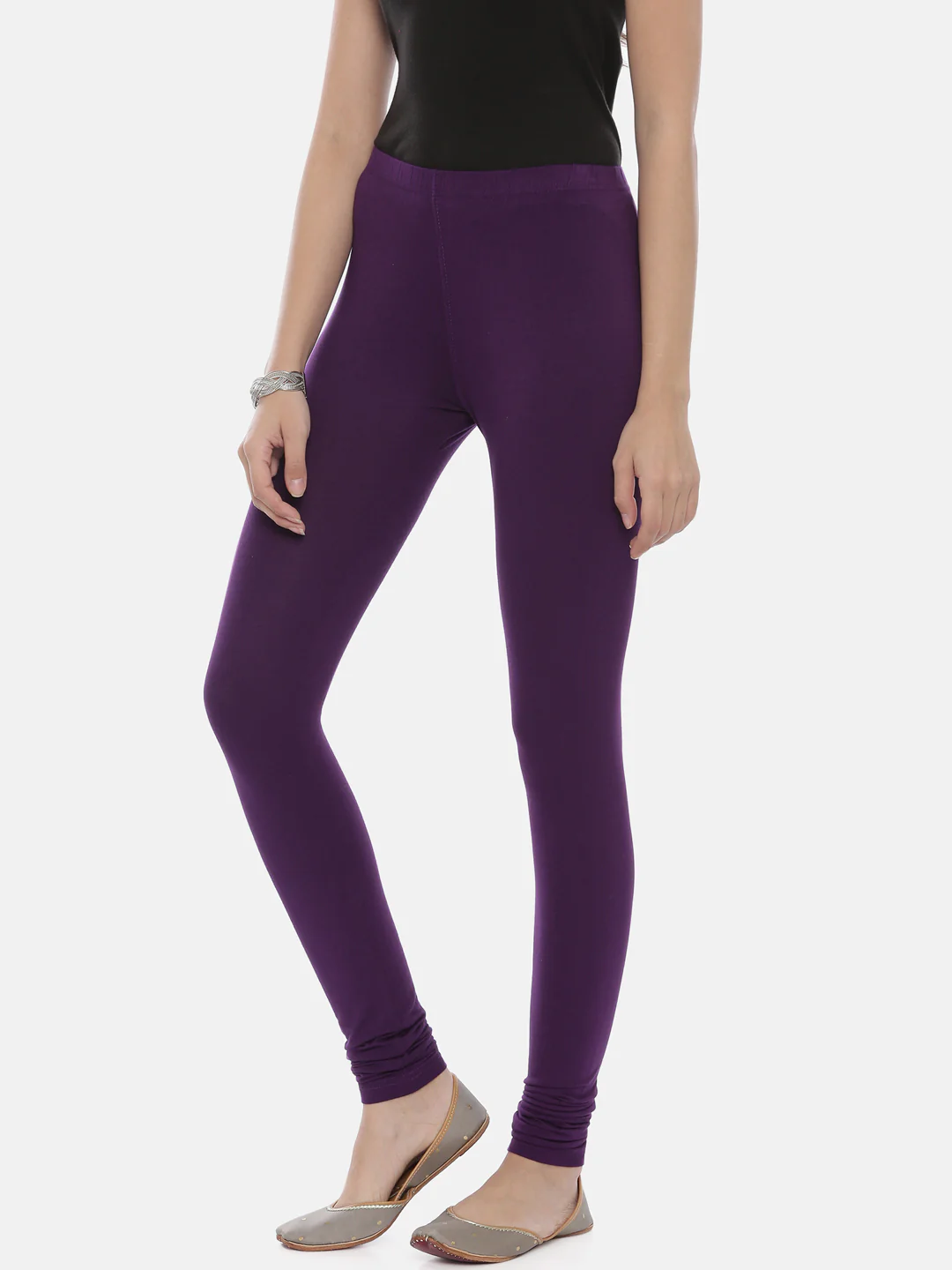 Neerus D Purple Color Lycra Fabric Leggings - Image 7