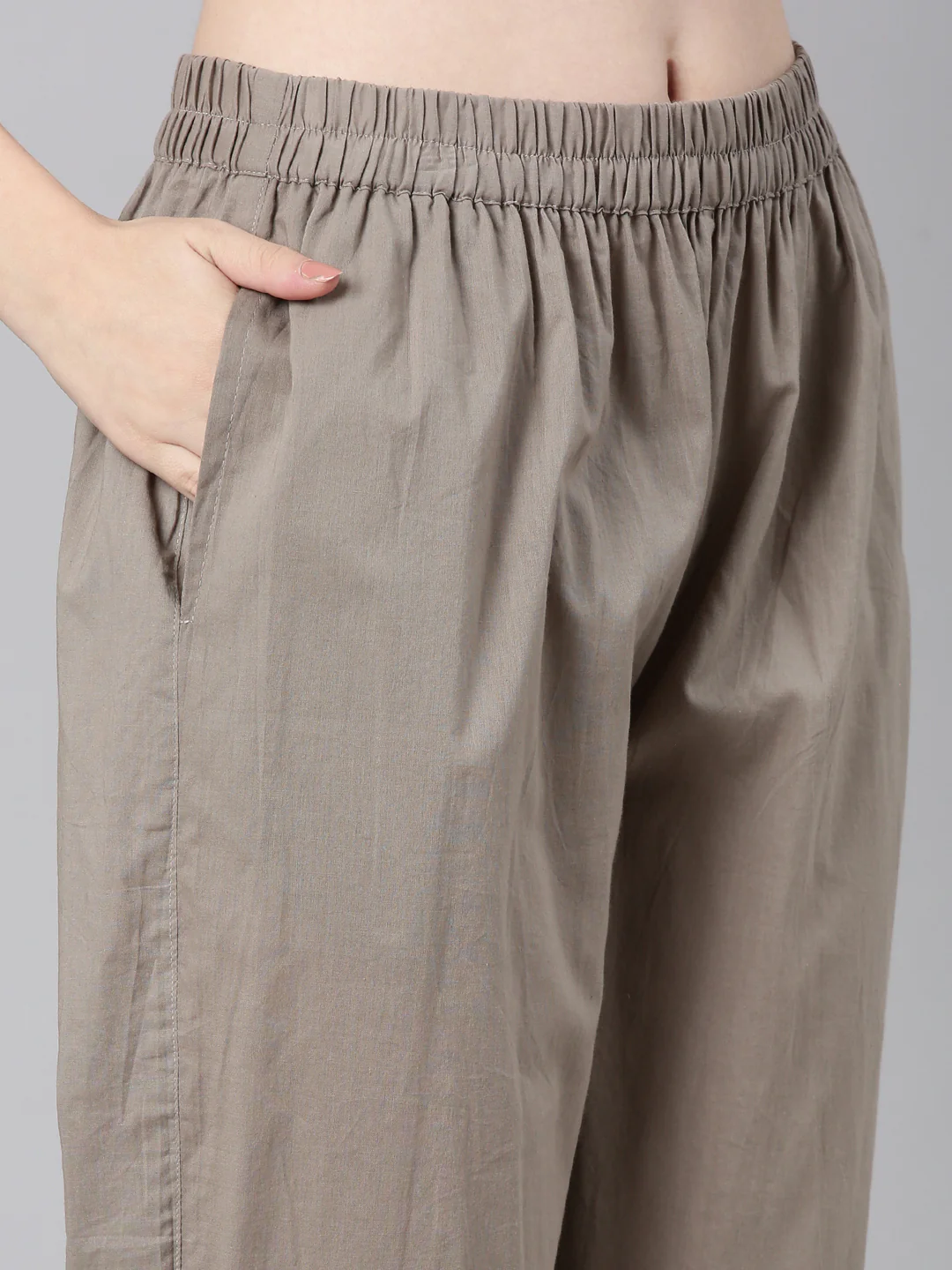 Neerus Elephant grey Printed Straight Kurta and Trousers With Dupatta - Image 6