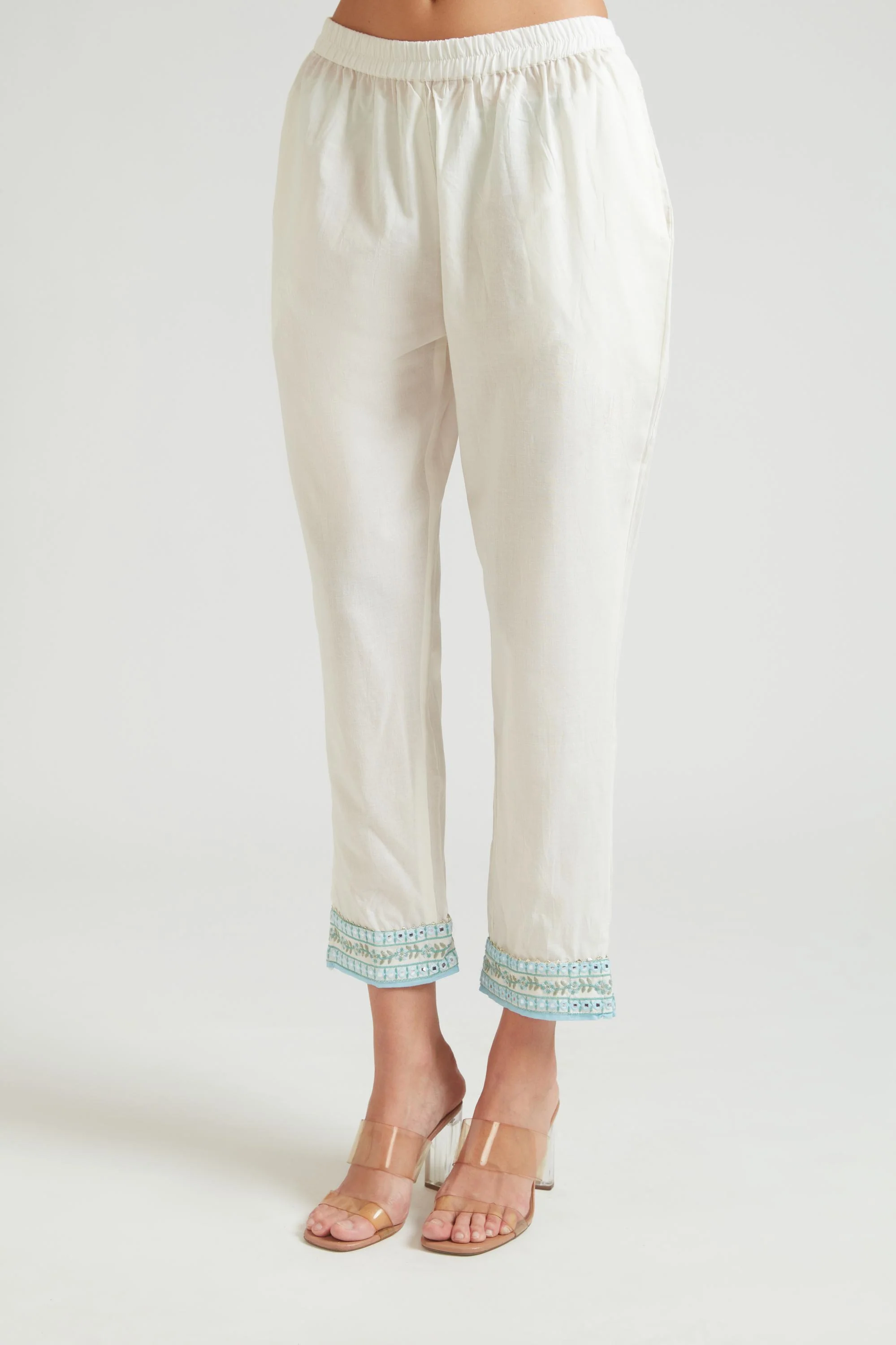 Neerus Ferozi Color Chanderi Fabric Kurta Set - Image 2