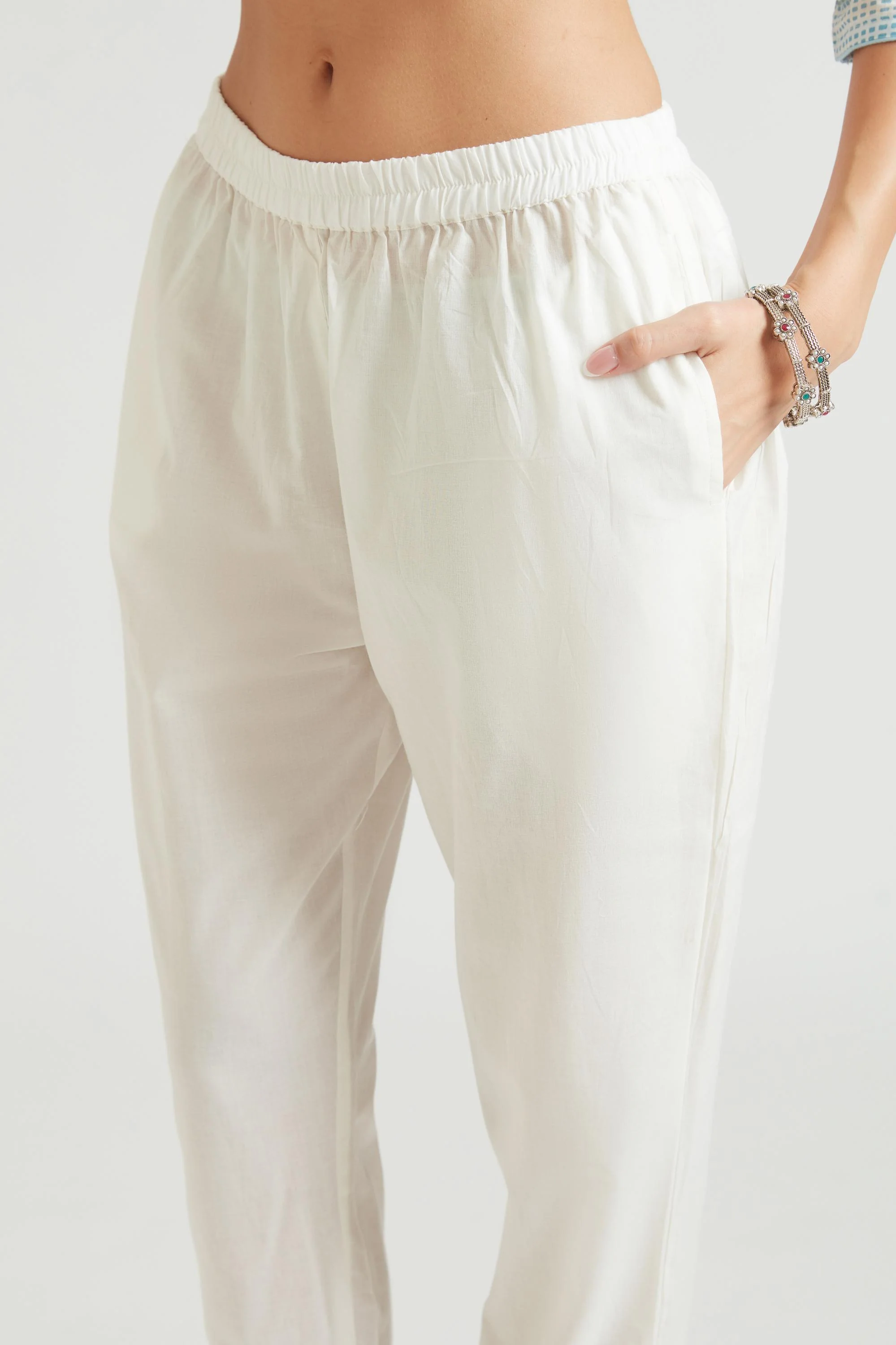 Neerus Ferozi Color Chanderi Fabric Kurta Set - Image 9