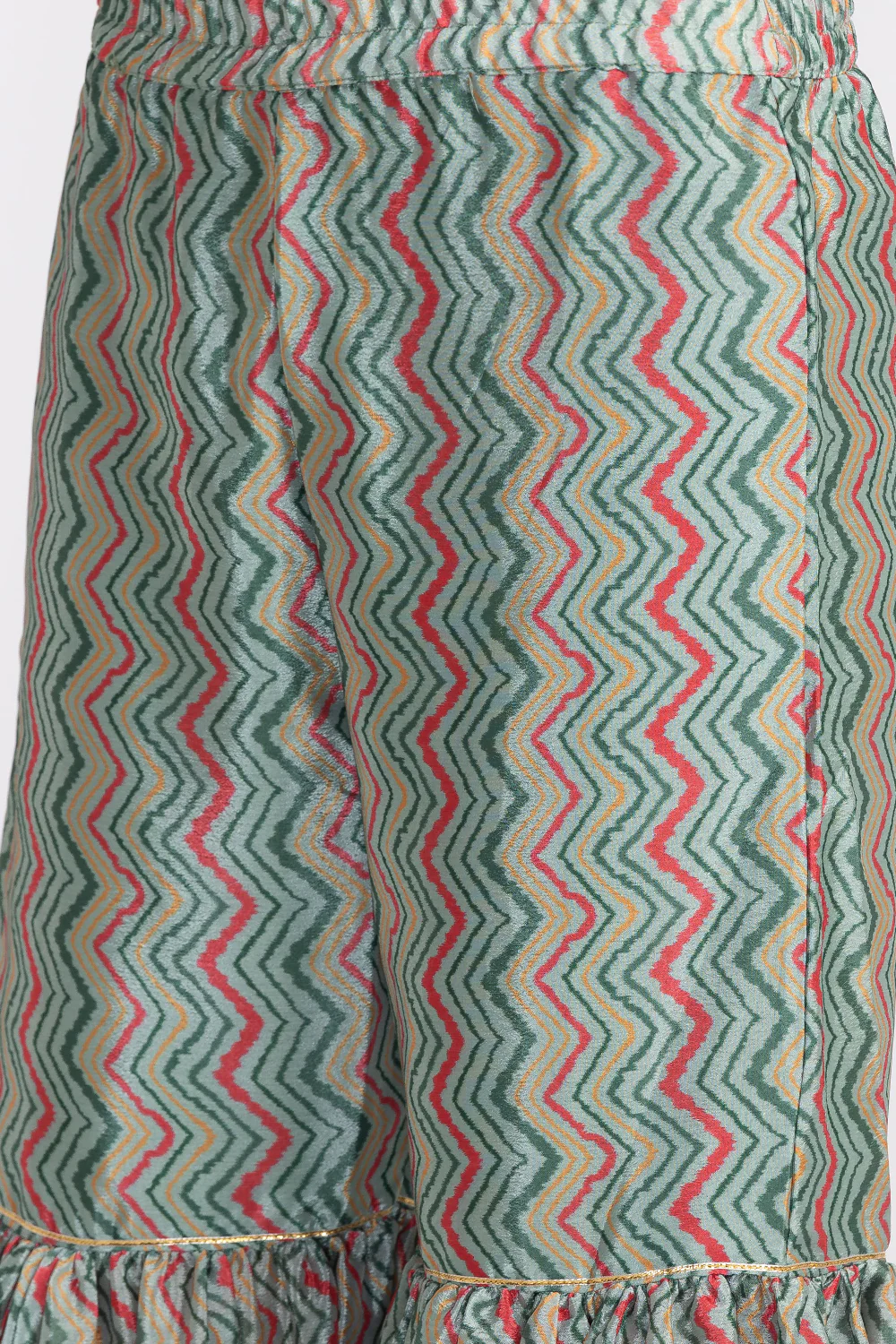 Neerus Floral Embroidered Pleated Sequinned Kurta With Sharara Dupatta - Image 6