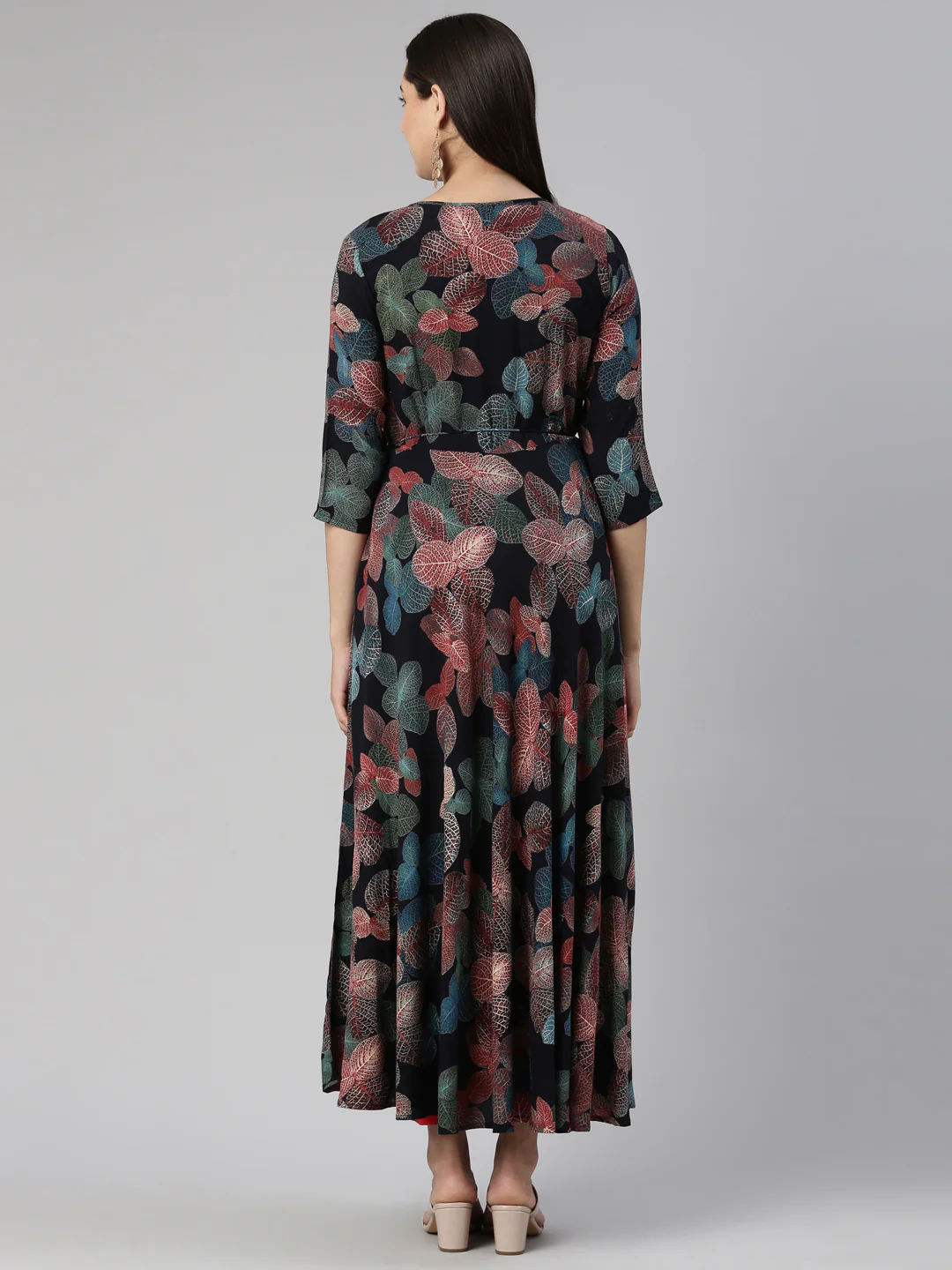 Neerus Floral Ethnic Maxi Dress - Image 3
