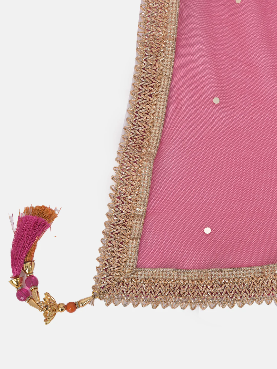 Neerus Fuchsia Bandhani Kurta With Sharara & Dupatta - Image 6