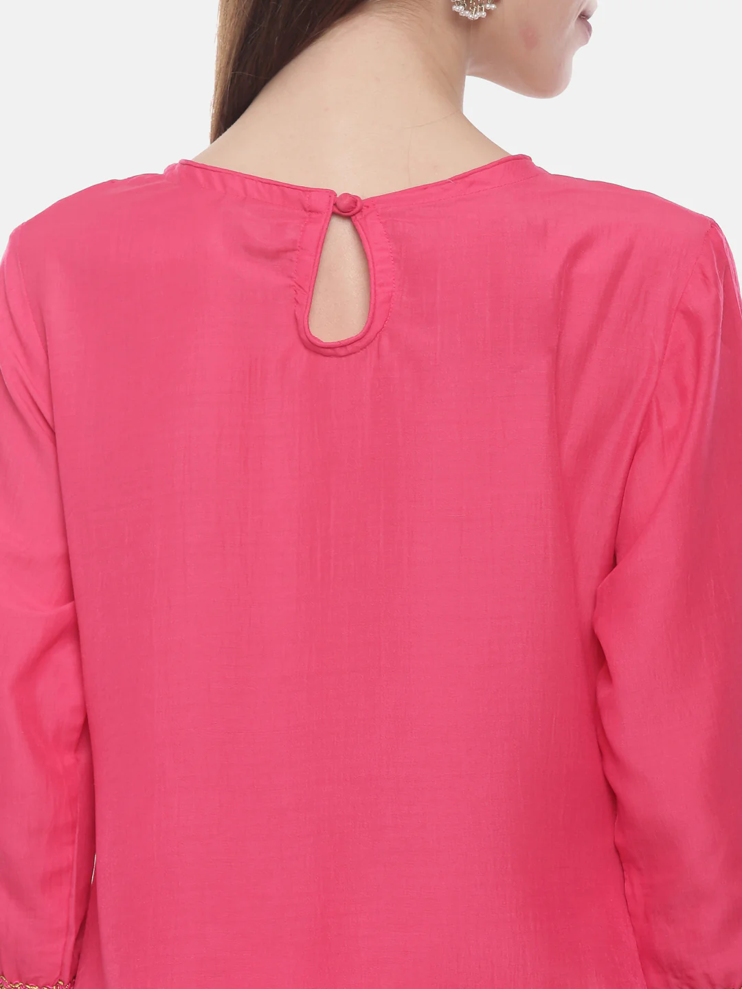 Neerus Fushia Color Muslin Fabric Suit-Pant - Image 2