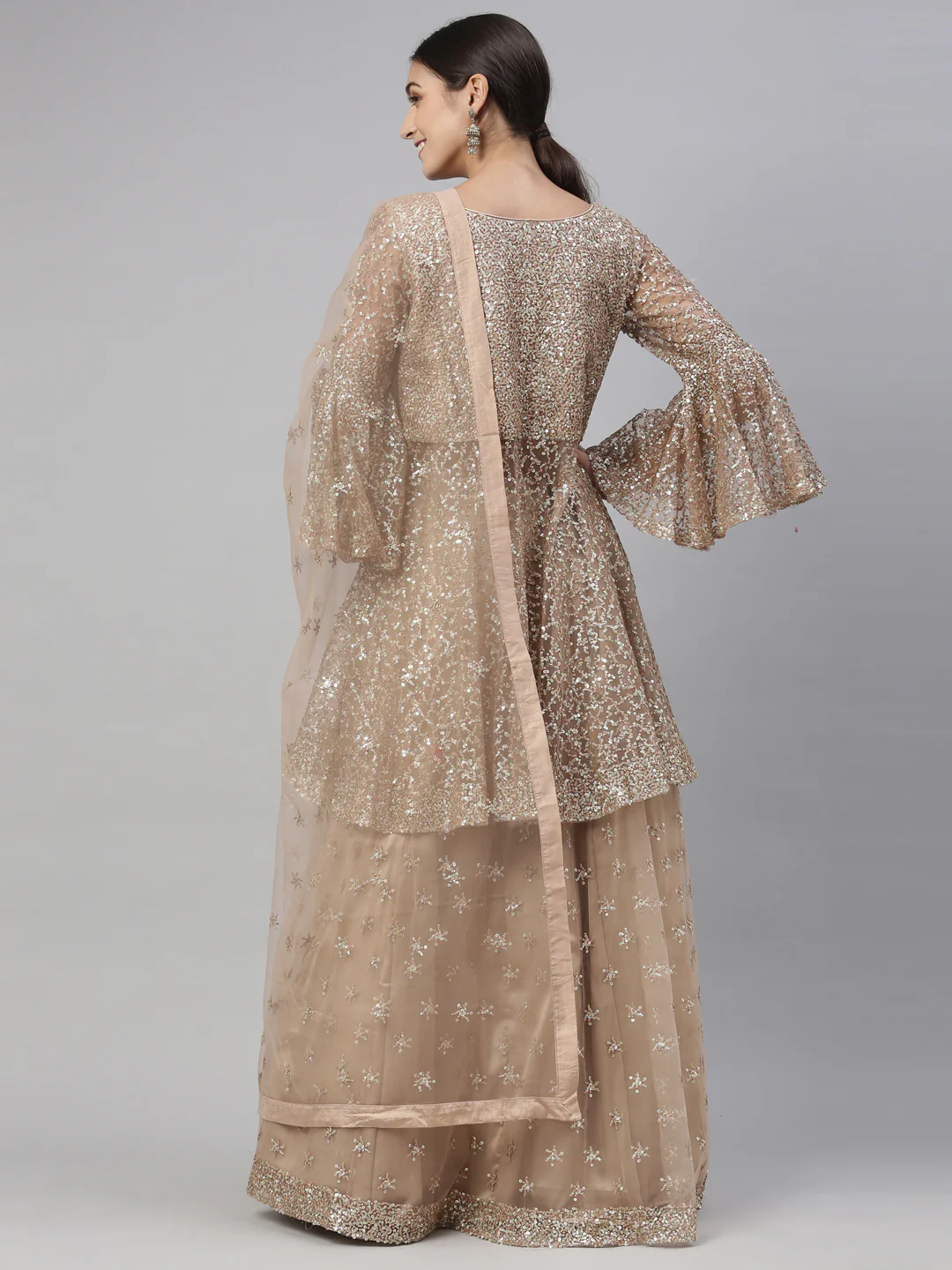 Neerus Gold Color Nett Fabric Lehenga Set - Image 20