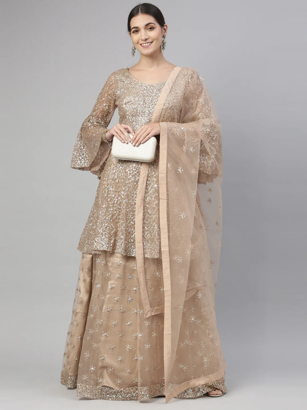 Neerus Gold Color Nett Fabric Lehenga Set - Image 32